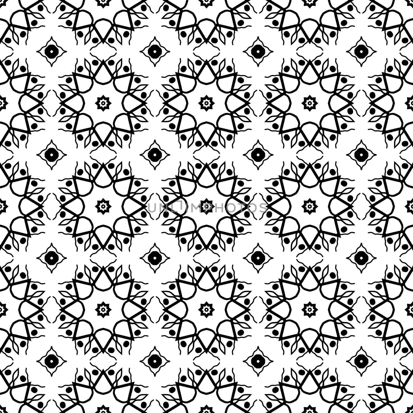 Digital computer graphic - seamless decorative pattern in a black - white colors for design.