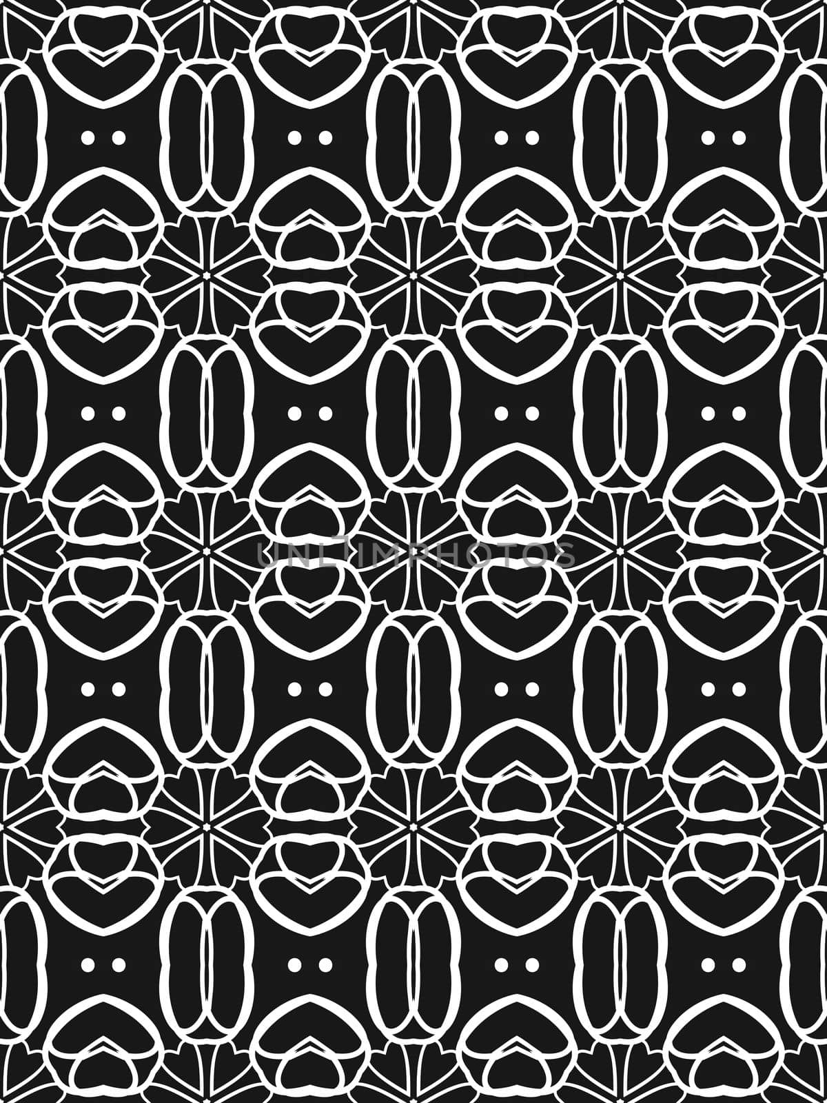 Digital computer graphic - seamless decorative pattern in a black - white colors for design.