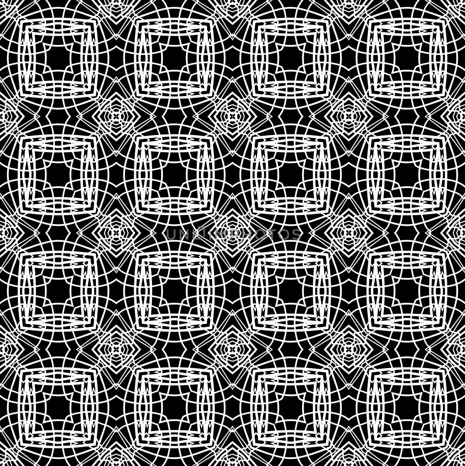 Digital computer graphic - seamless geometric pattern in a black-white colors for design. The Author - Peshkareva Irina
