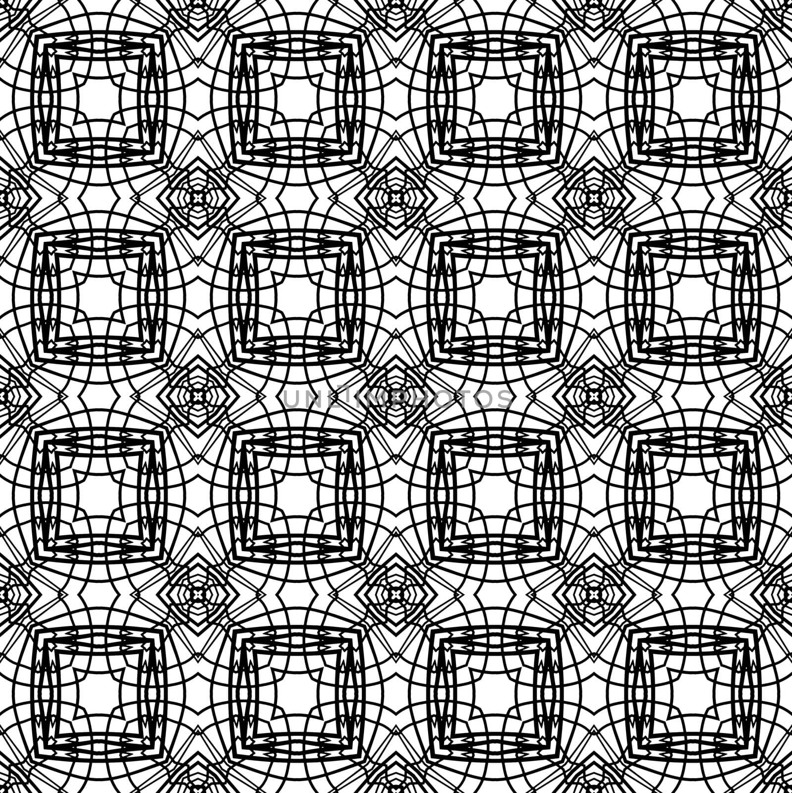 Digital computer graphic - seamless geometric pattern in a black-white colors for design. The Author - Peshkareva Irina