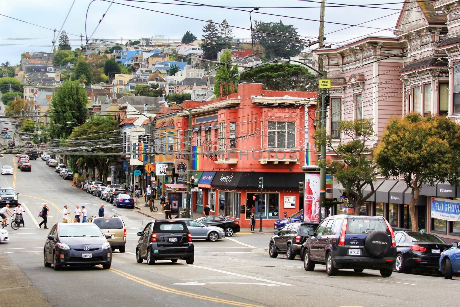 San Francisco, CA, USA - September 12, 2013: Castro district in San Francisco, USA. Castro is one of the United States' first and best-known gay neighborhoods, and it is currently its largest.