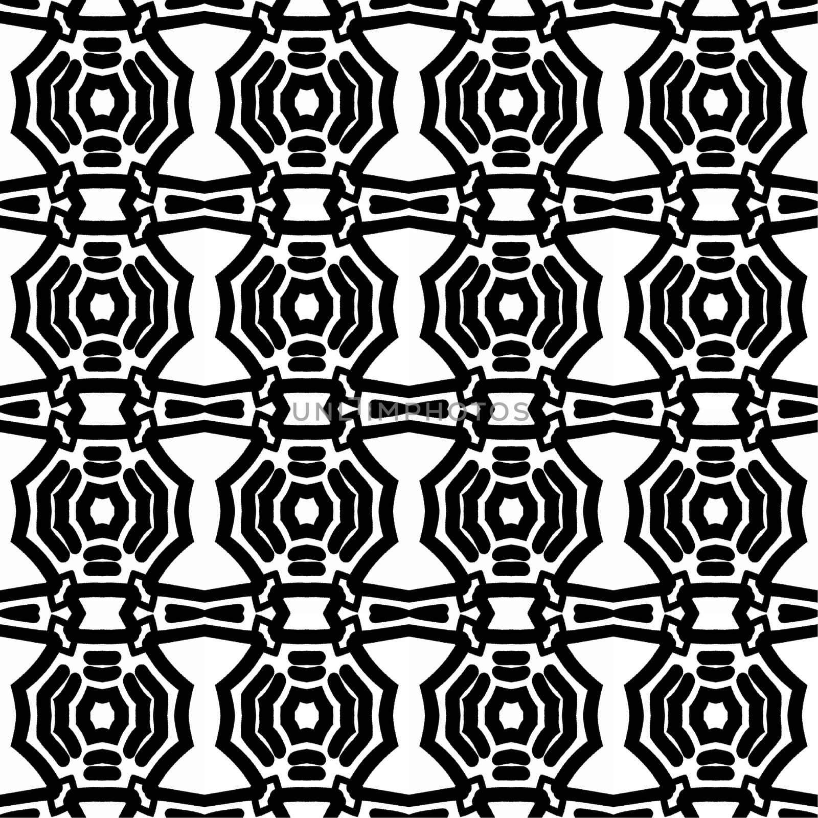 Digital computer graphic - seamless geometric pattern in a black-white colors for design. The Author - Peshkareva Irina
