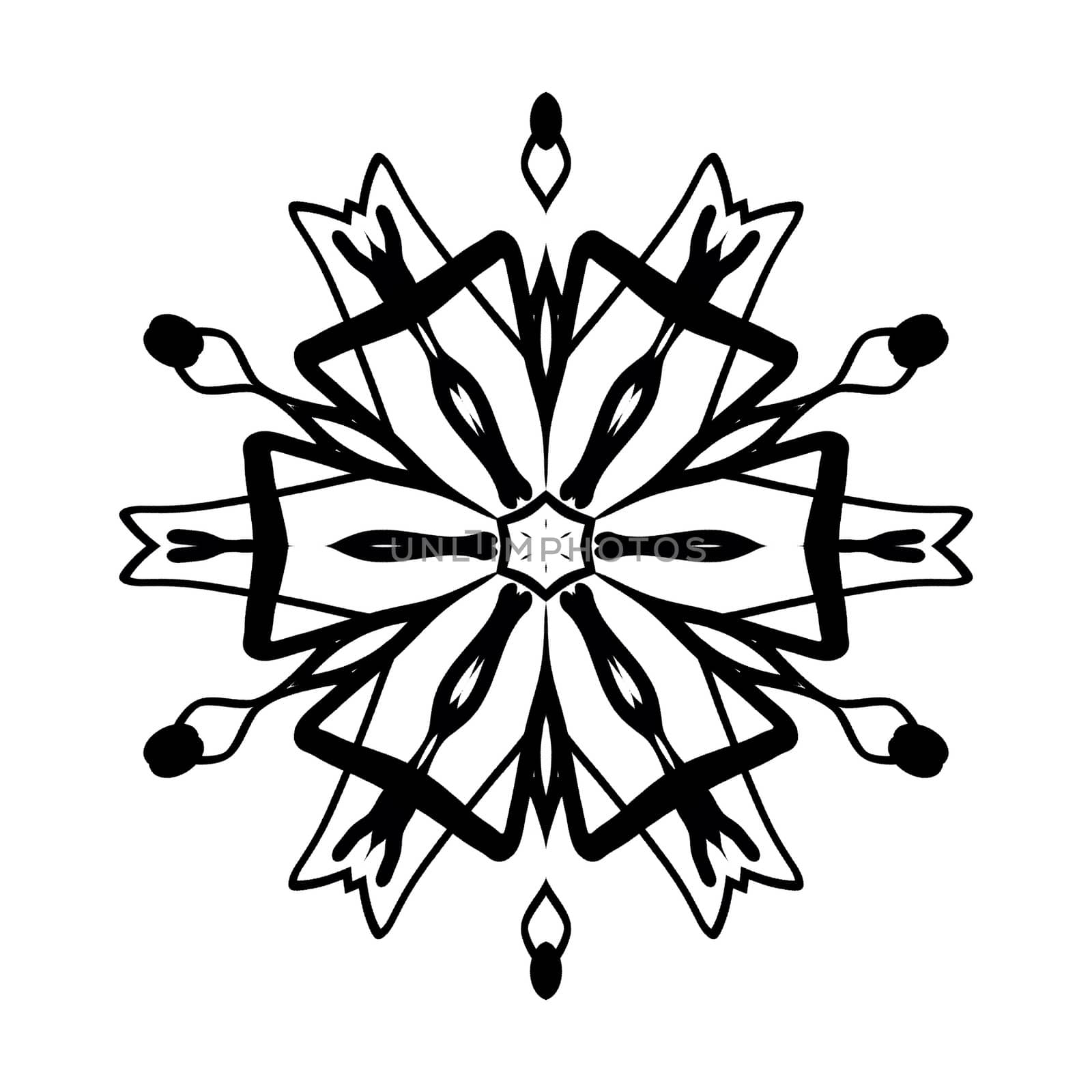 Digital compurer graphic - drcorative outline flower for design. The Author - Peshkareva Irina