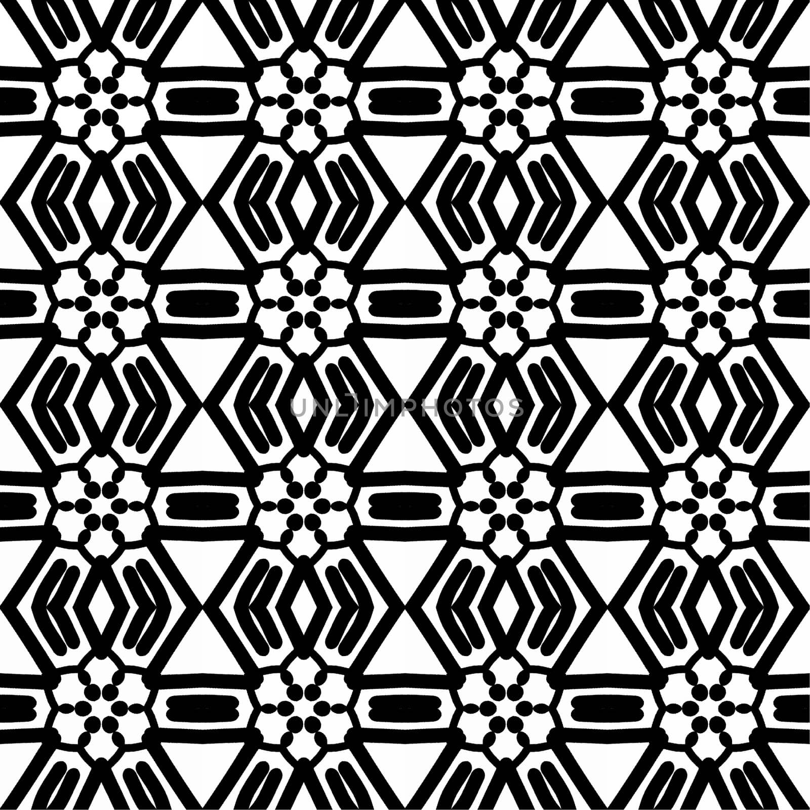 Digital computer graphic - seamless geometric pattern in a black-white colors for design. The Author - Peshkareva Irina