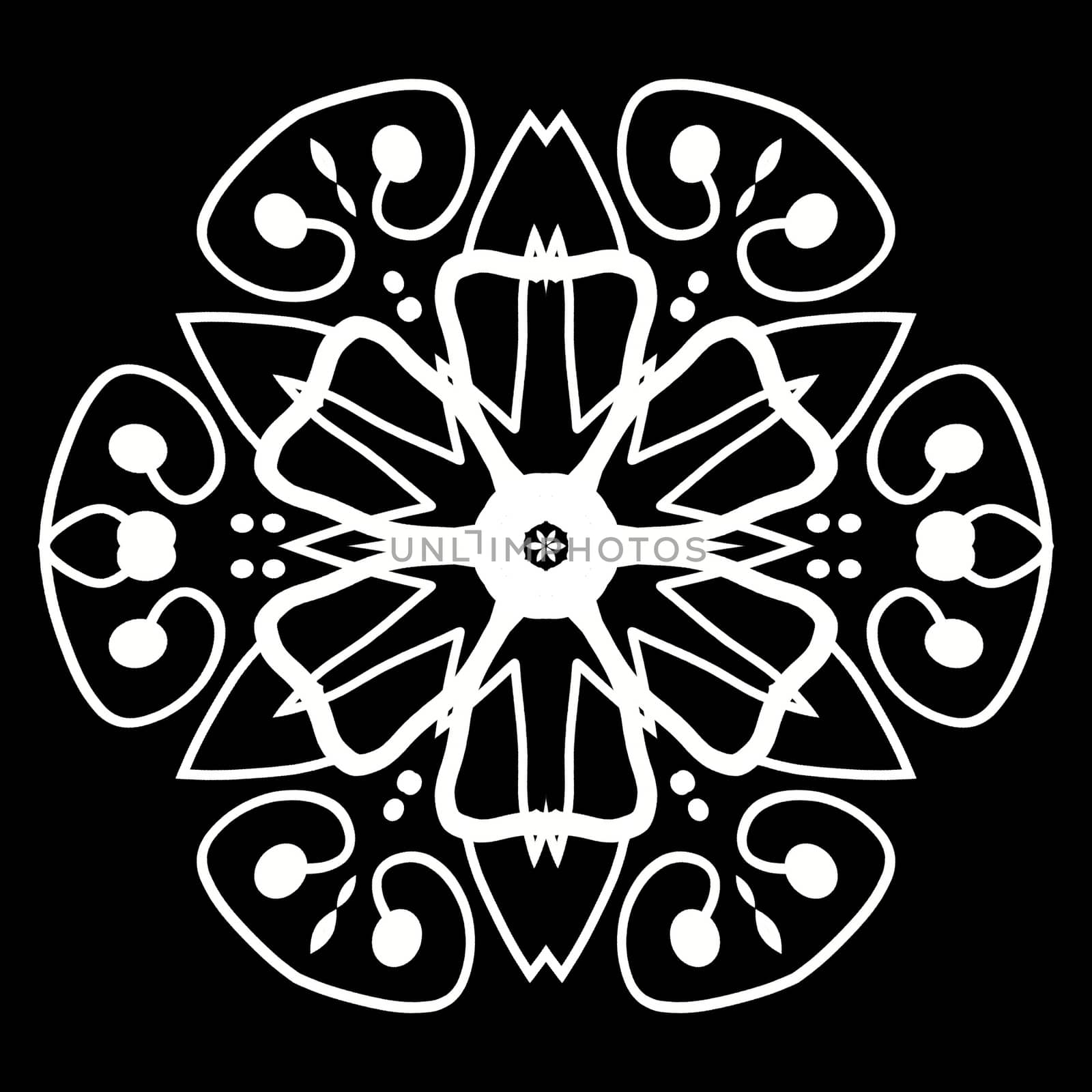 Digital compurer graphic - drcorative outline flower for design. The Author - Peshkareva Irina