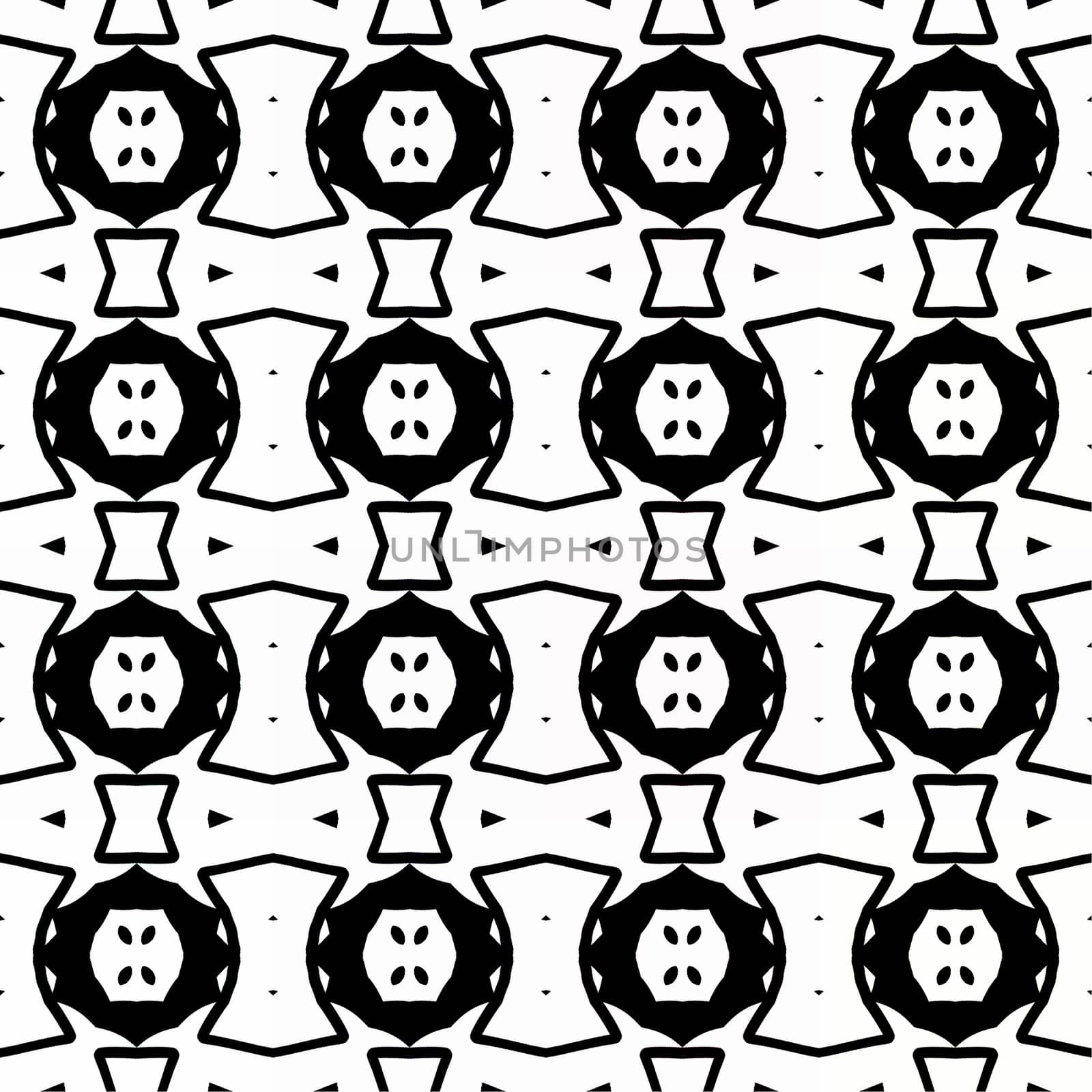 Seamless Astroniras decorative pattern in a black and white colors for design