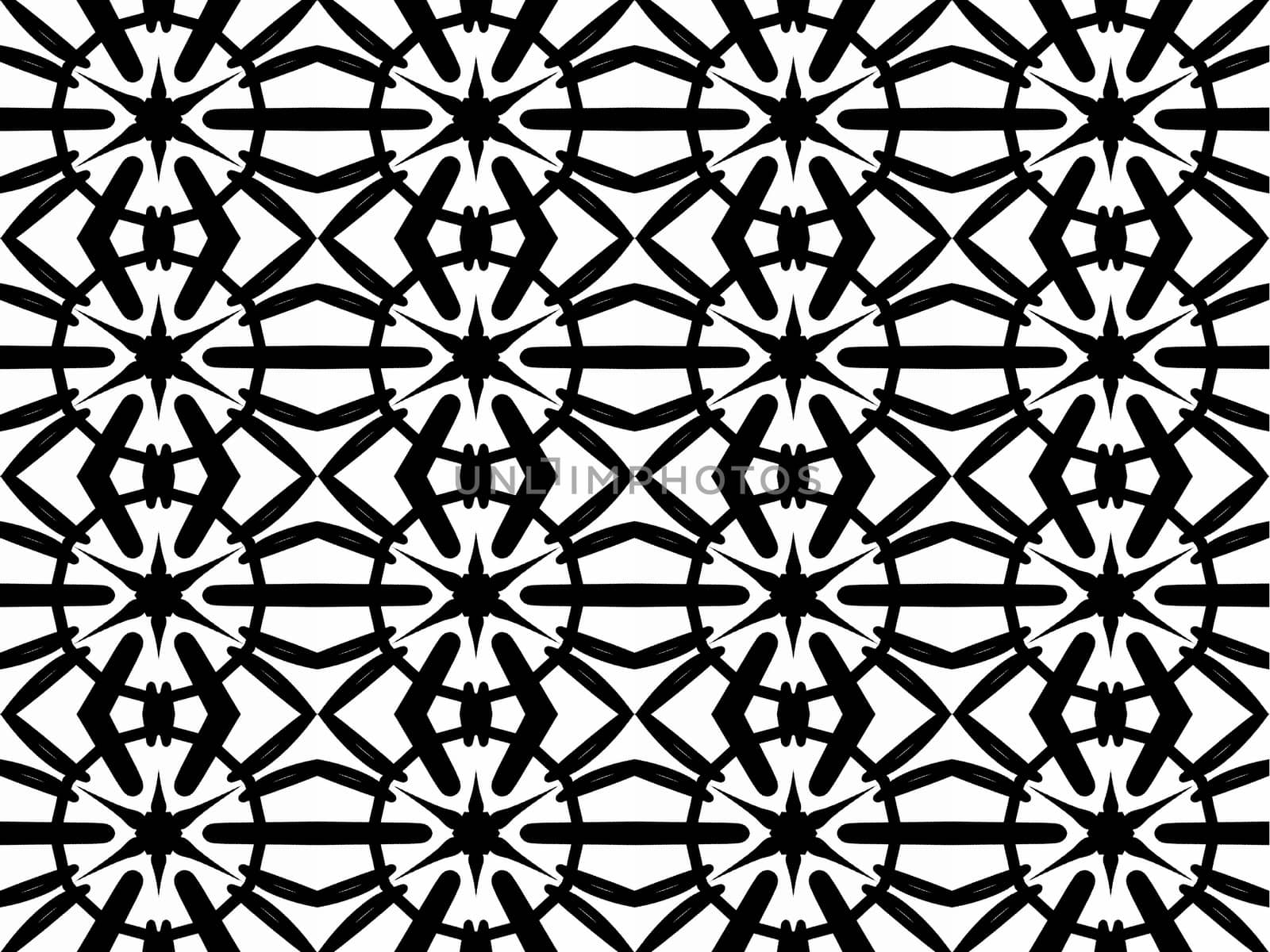 Digital computer graphic - seamless Asdtroniras decorative pattern in a black - white colors for design