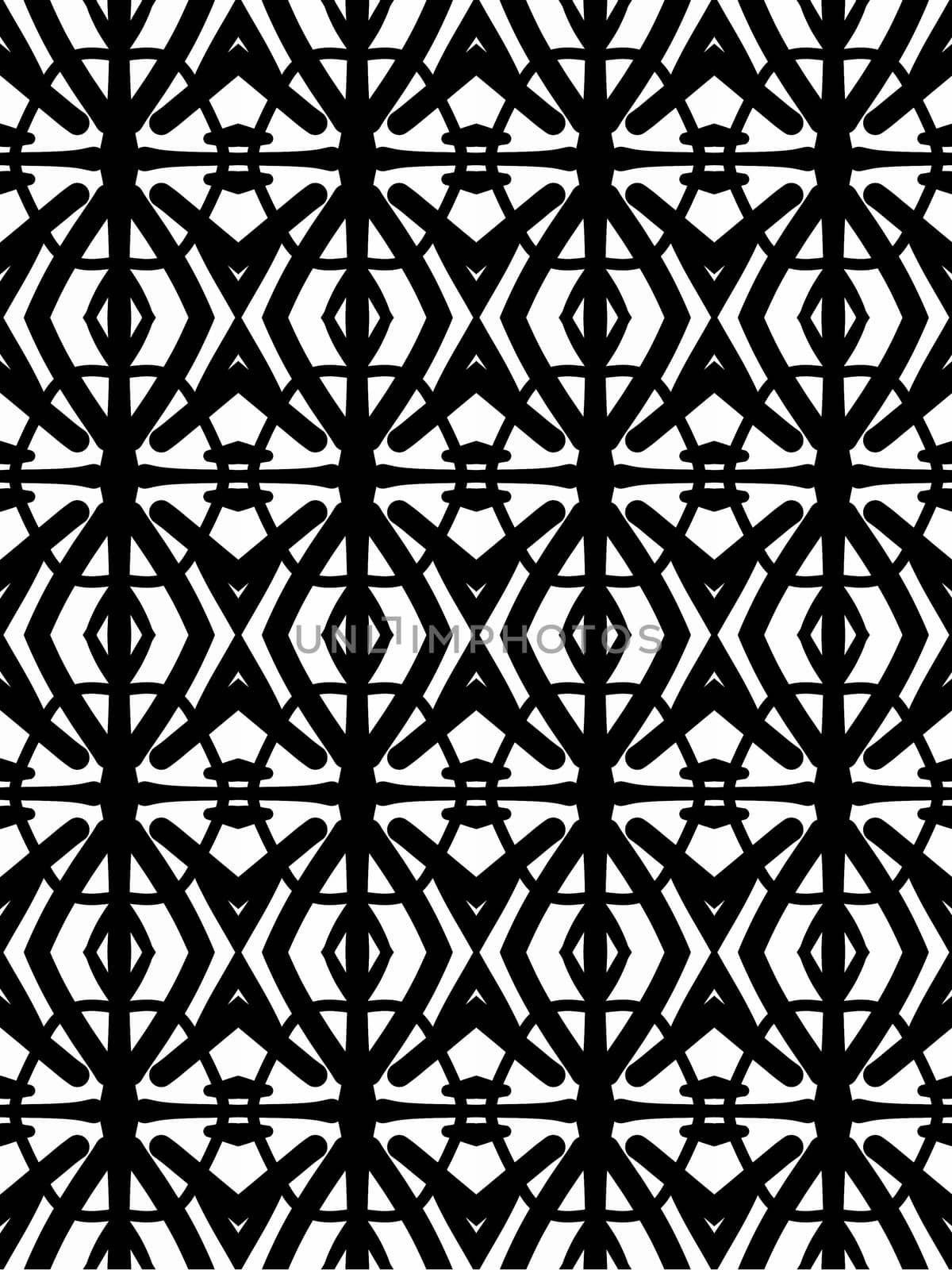 Digital computer graphic - seamless decorative pattern in a black - white colors for design