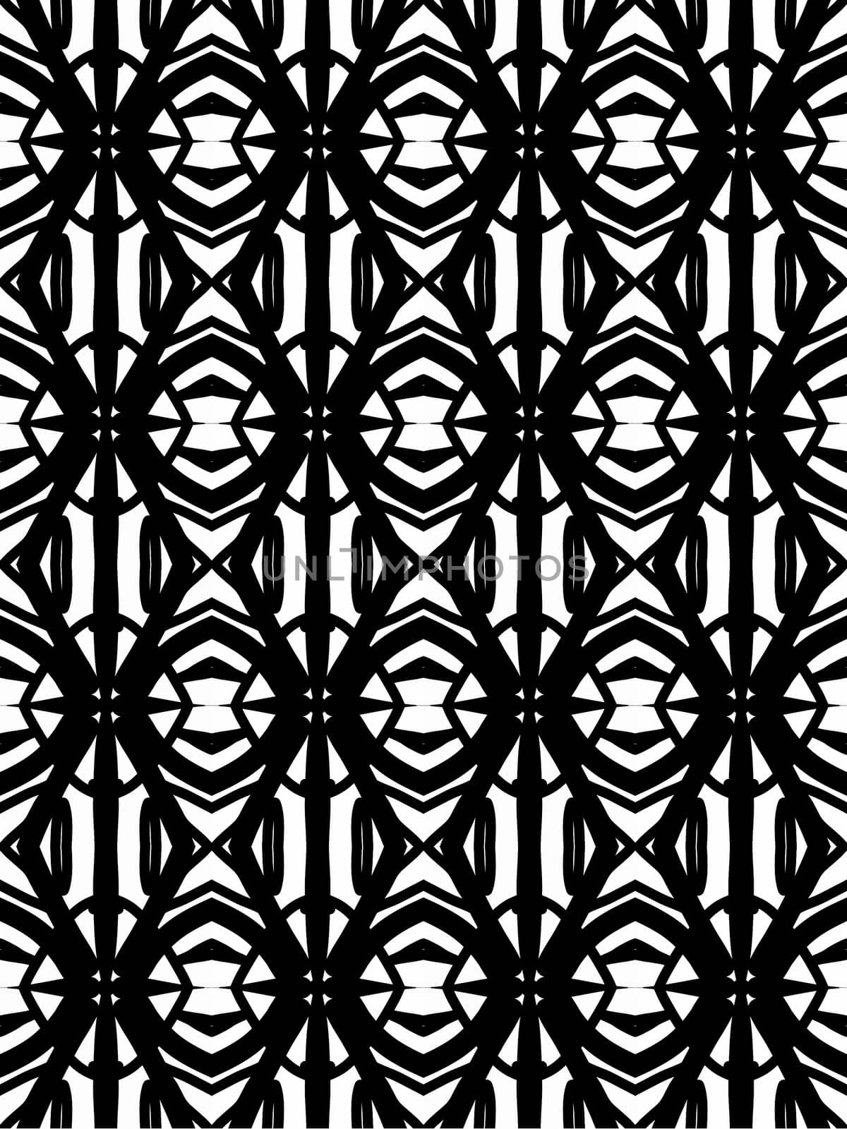 Digital computer graphic - seamless decorative pattern in a black - white colors for design