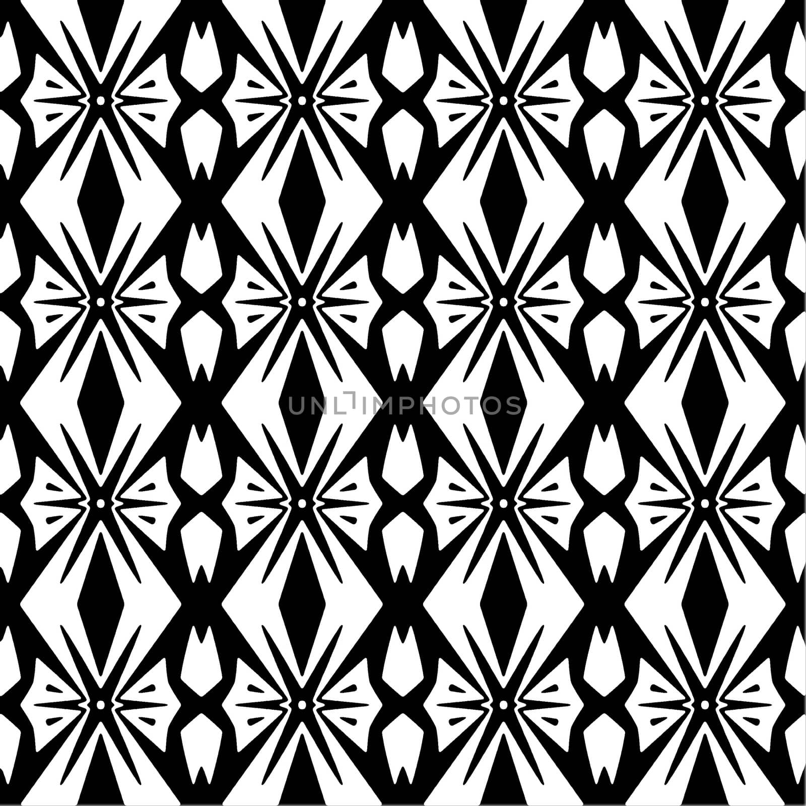 Digital computer graphic - seamless  Astroniras decorative pattern in a black - white colors for design