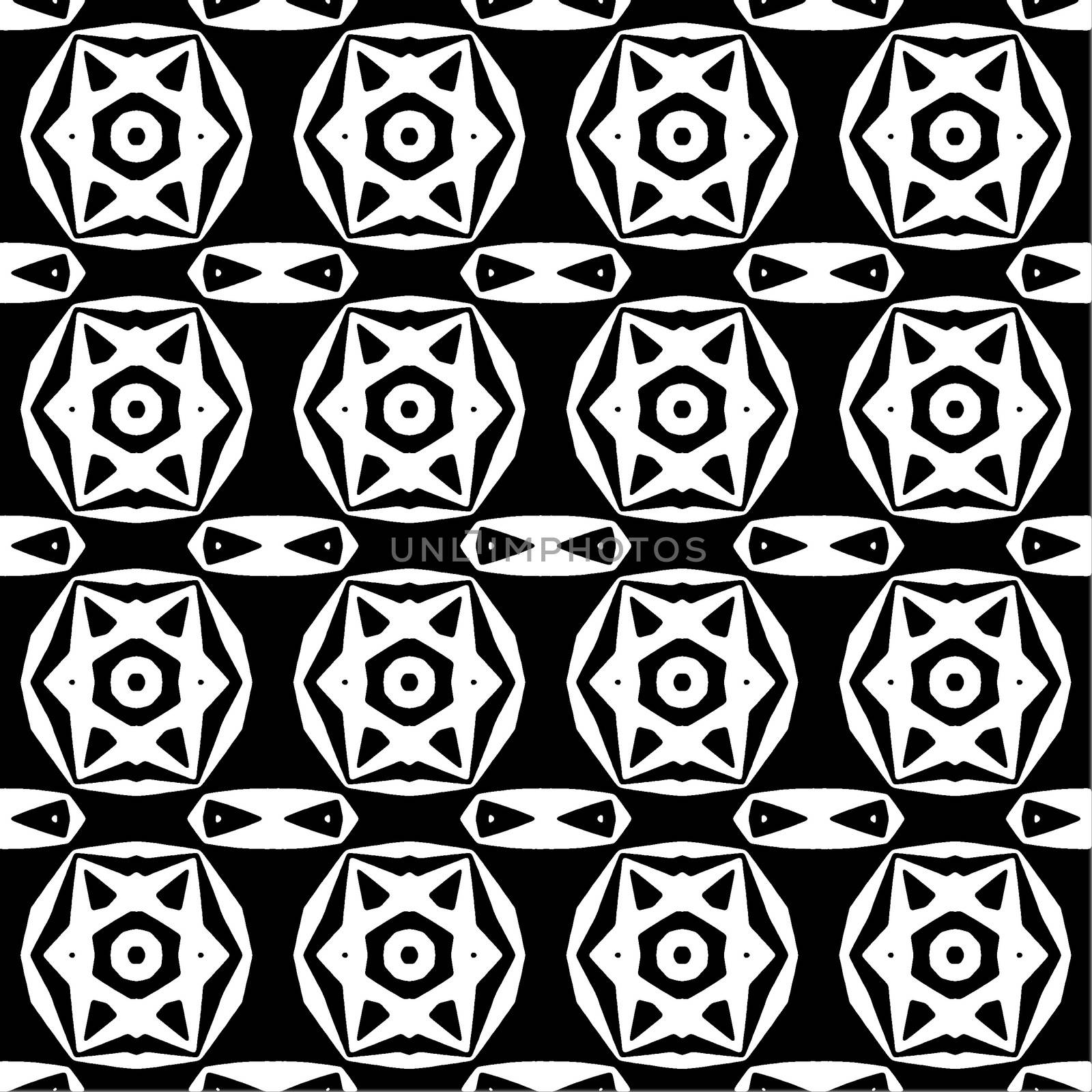 Digital computer graphic - seamless decorative pattern in a black - white colors for design