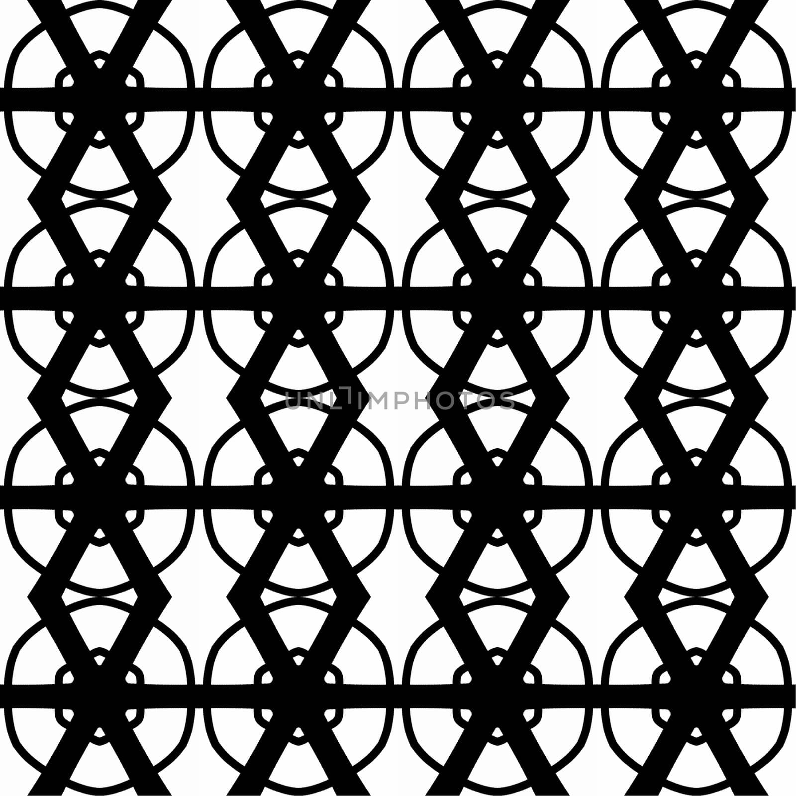 Digital computer graphic - seamless decorative pattern in a black - white colors for design