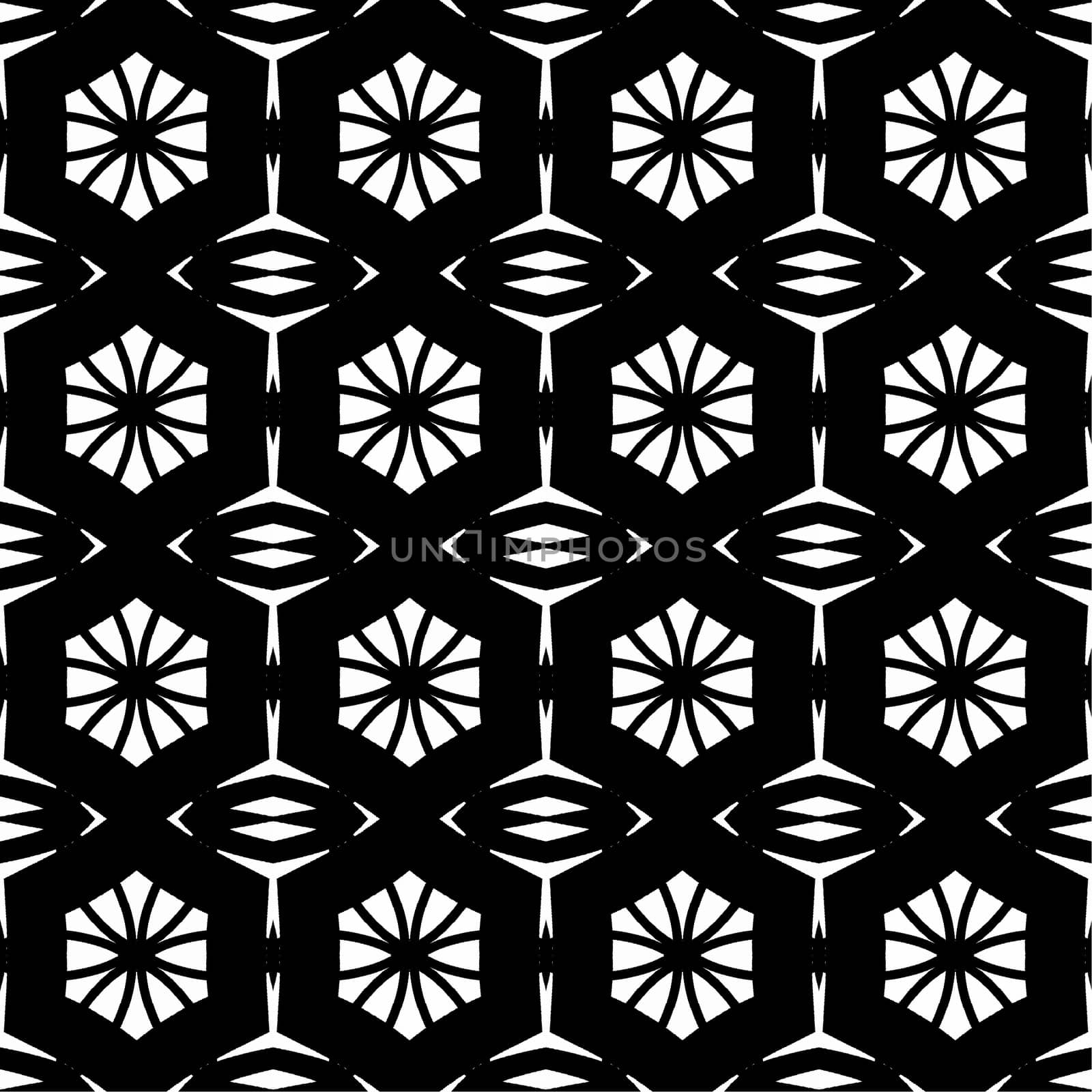 Digital computer graphic - seamless decorative pattern in a black - white colors for design
