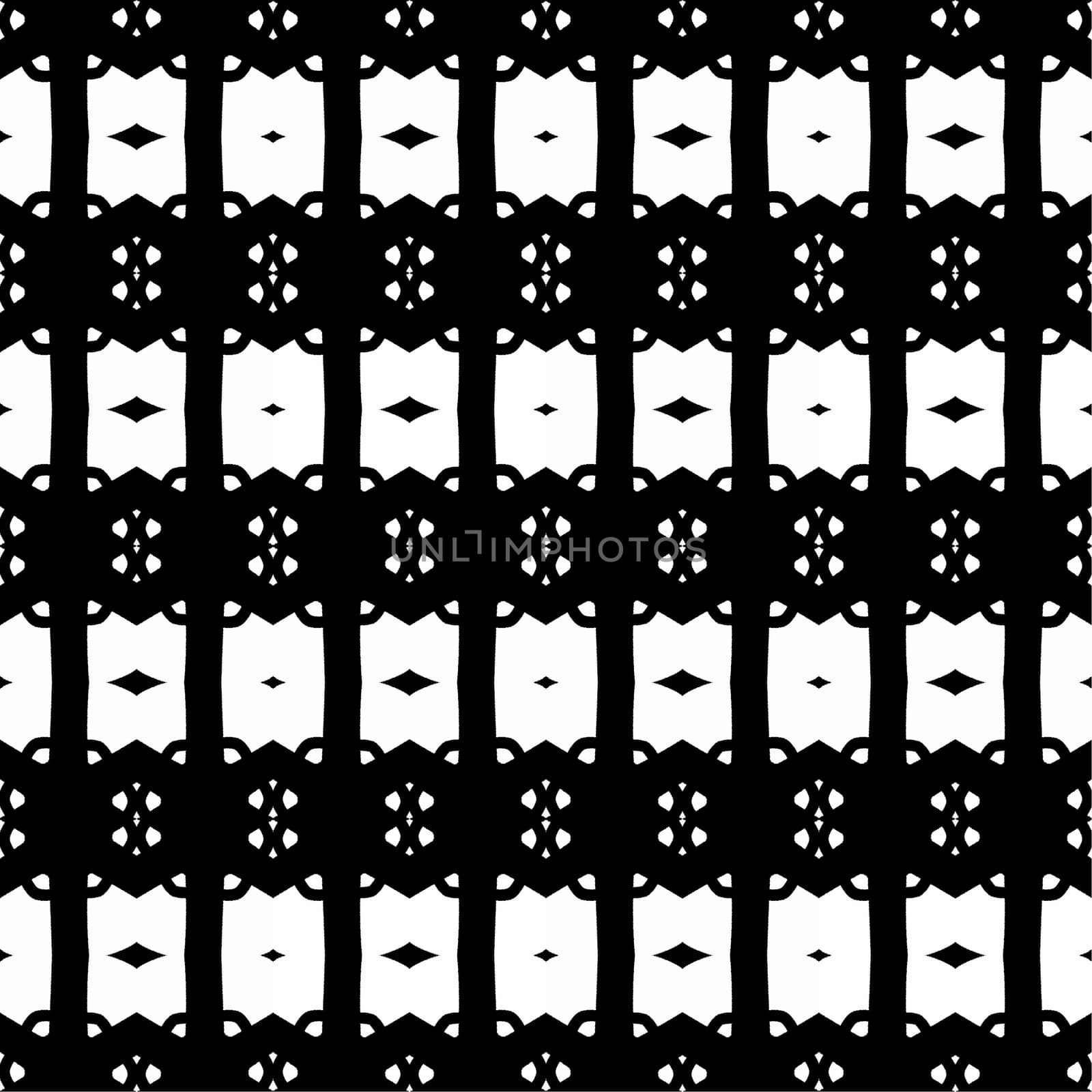 Digital computer graphic - seamless decorative pattern in a black - white colors for design