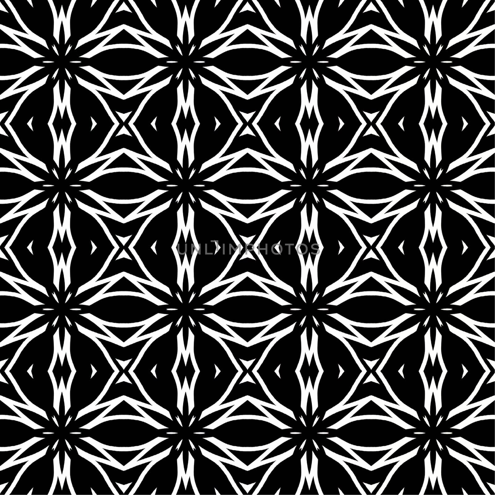 Digital computer graphic - seamless decorative pattern in a black - white colors for design