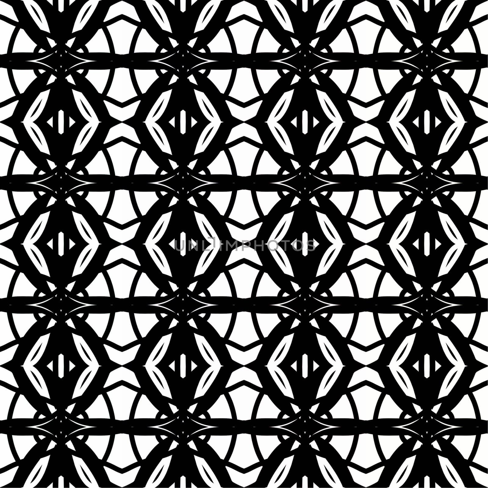Digital computer graphic - seamless decorative pattern in a black - white colors for design