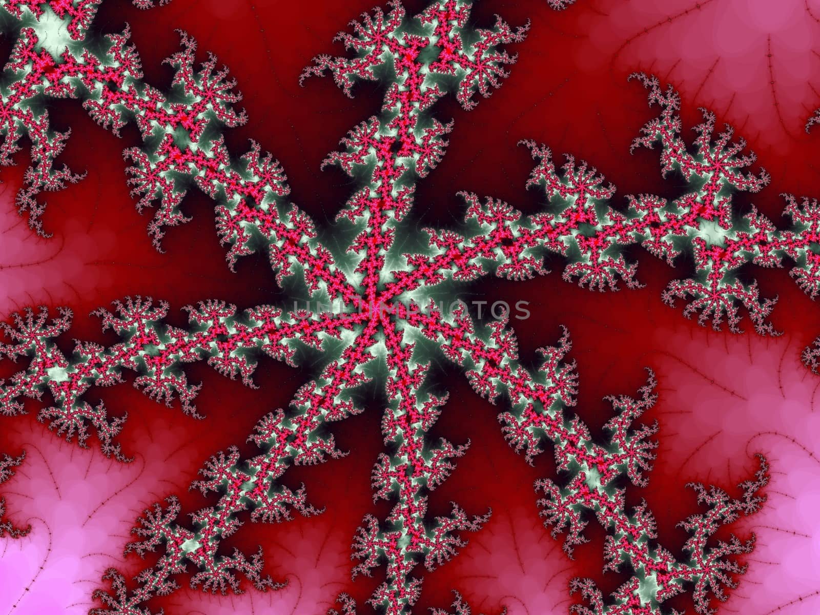 Digital computer graphic - abstract fractal pattern in a red colors.