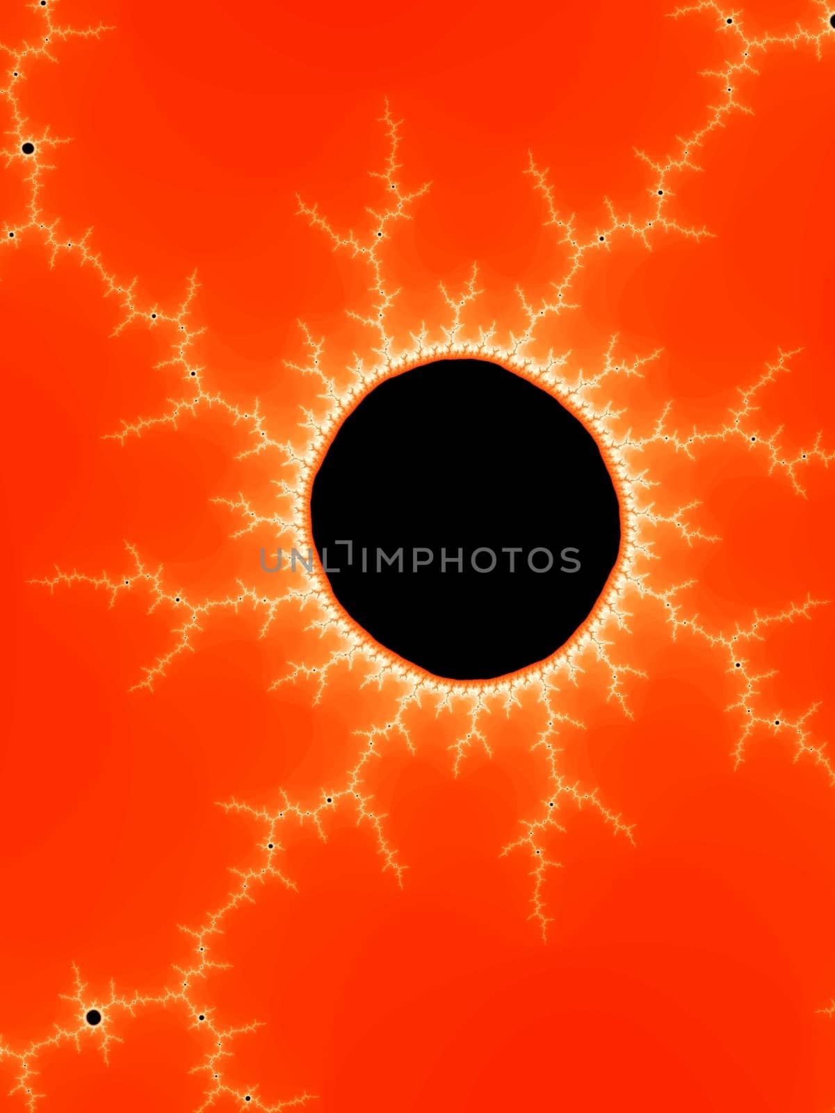 Digital computer graphic - abstract fractal pattern with a black hole for design.