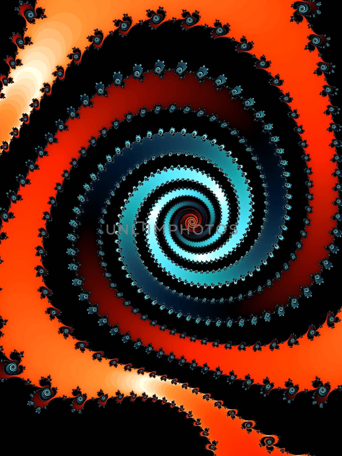 Digital computer graphic - abstraction fractal cspiral in a bright colors for design.