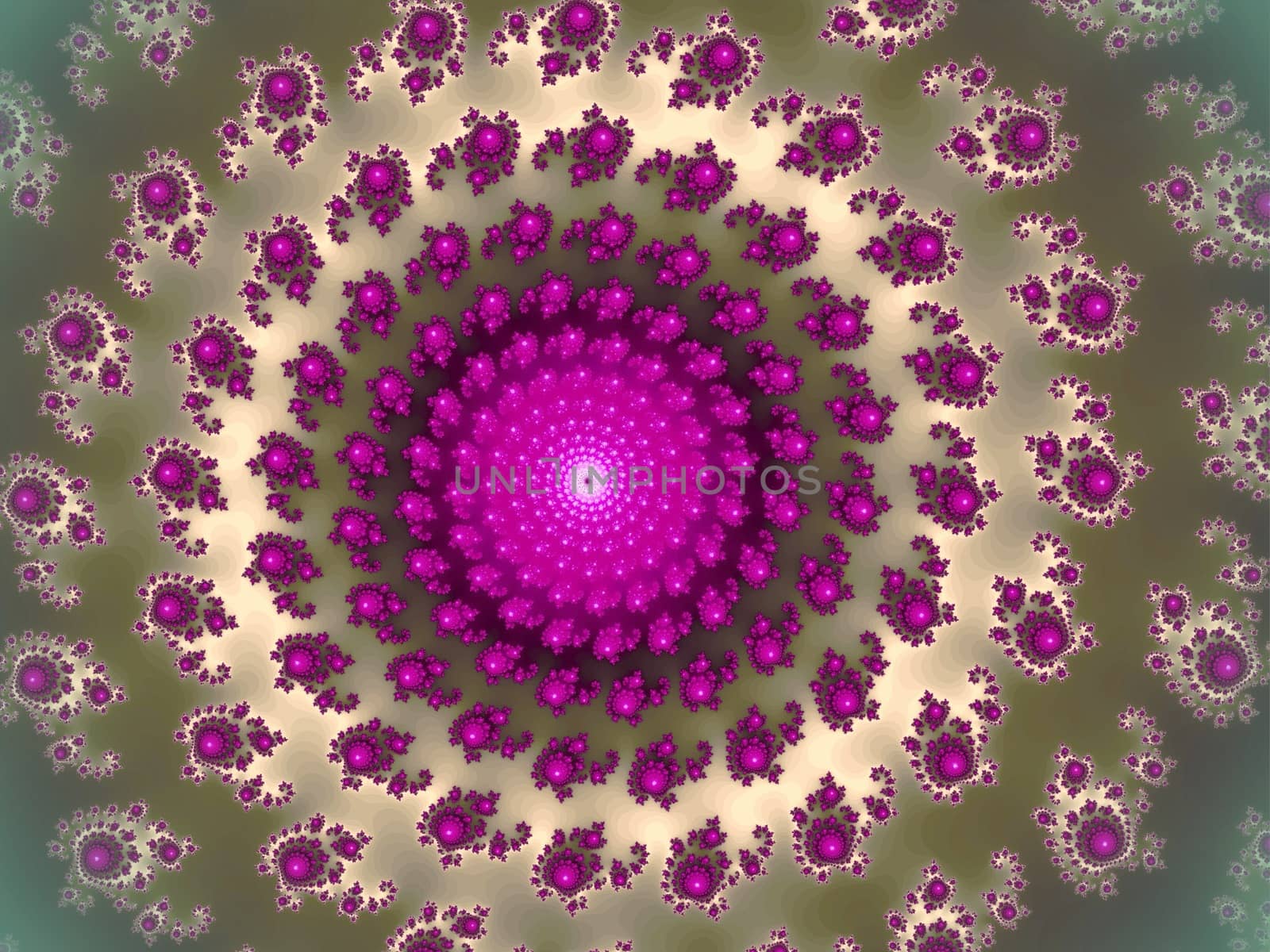 Digital computer graphic - fractal astroniras with spirals for design
