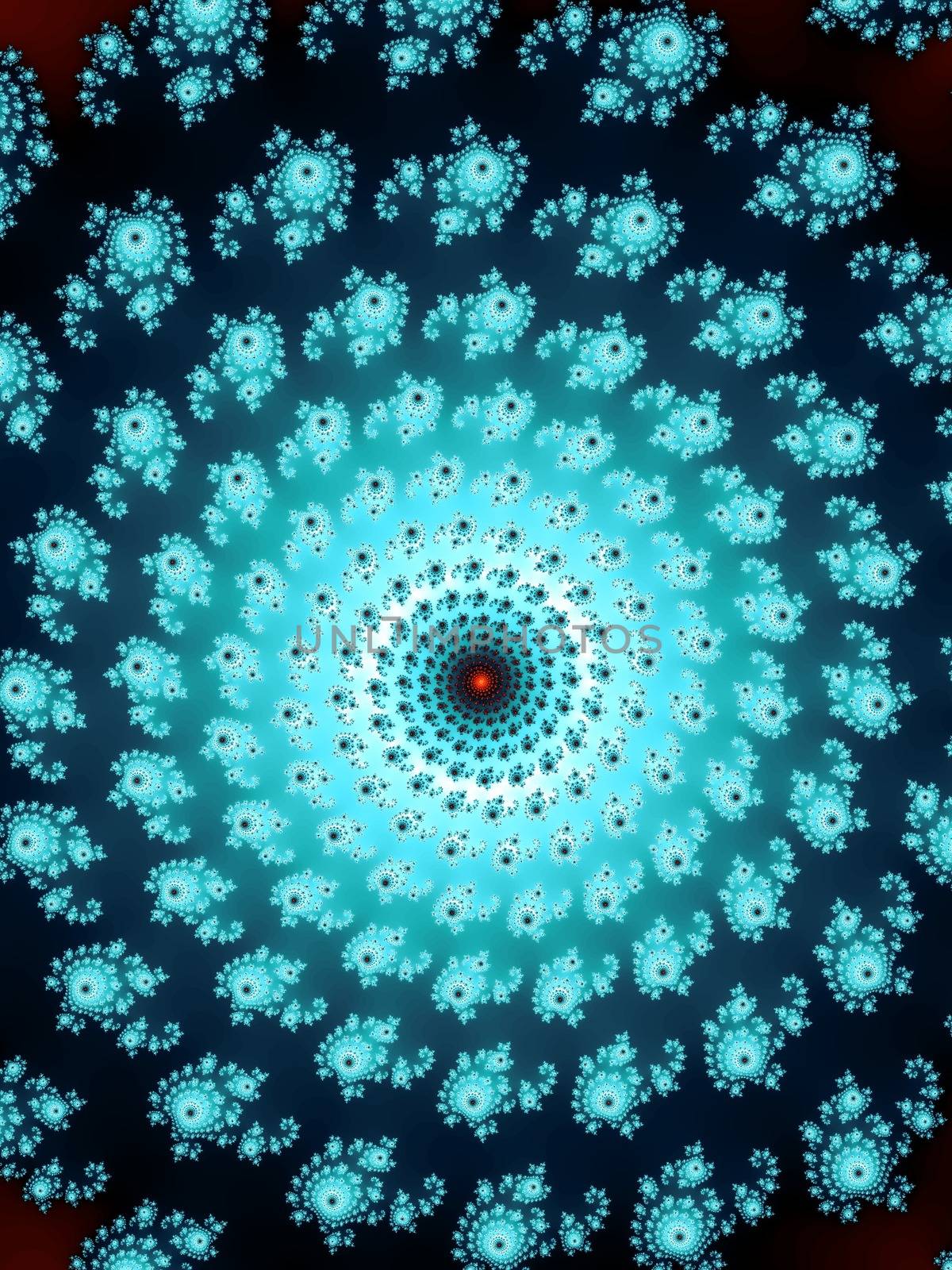 Digital computer graphic - fractal astroniras with a blue spirals for design.