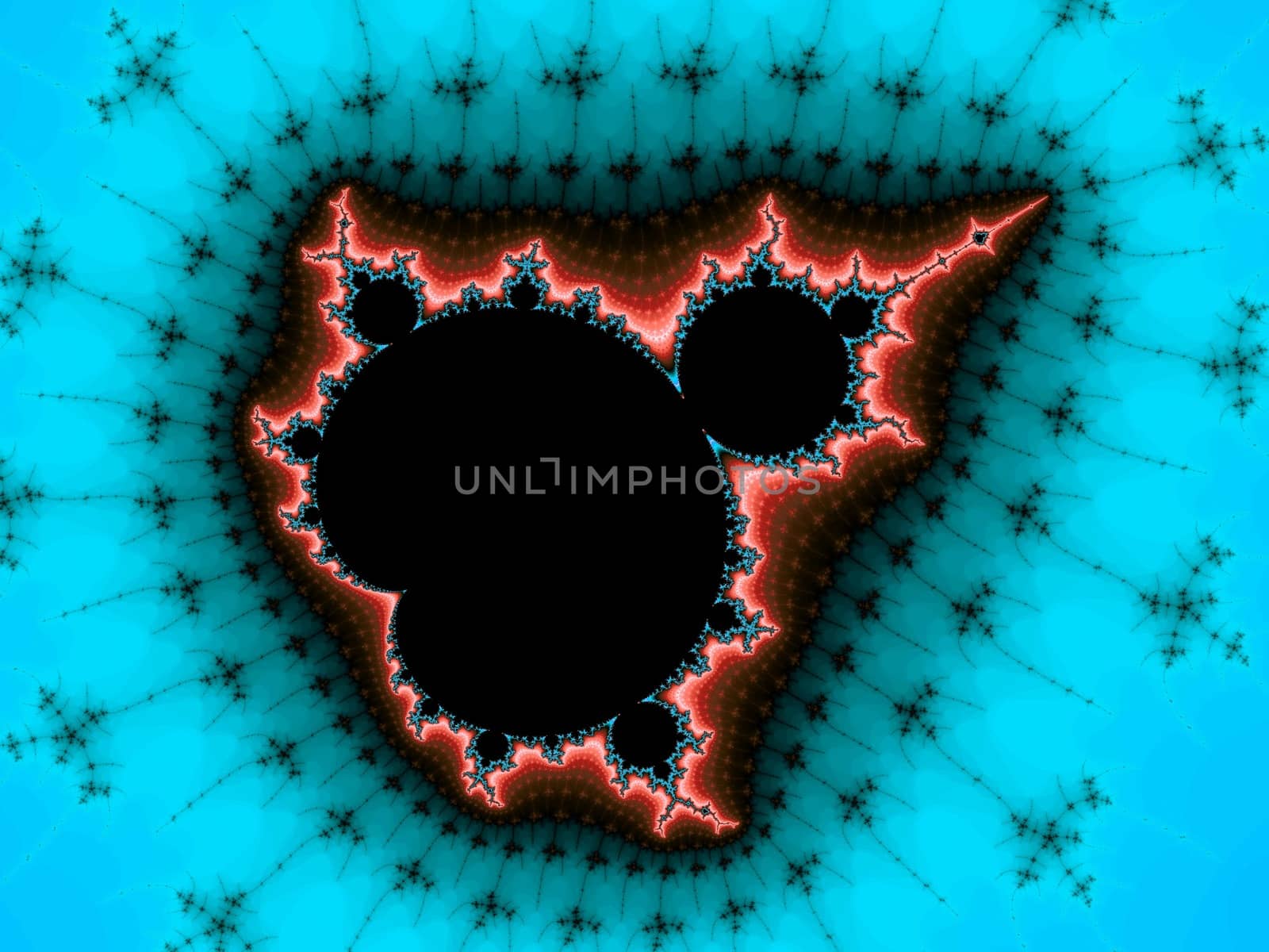 Digital computer graphic - fractal Mandelbrot in a dark colors for design.