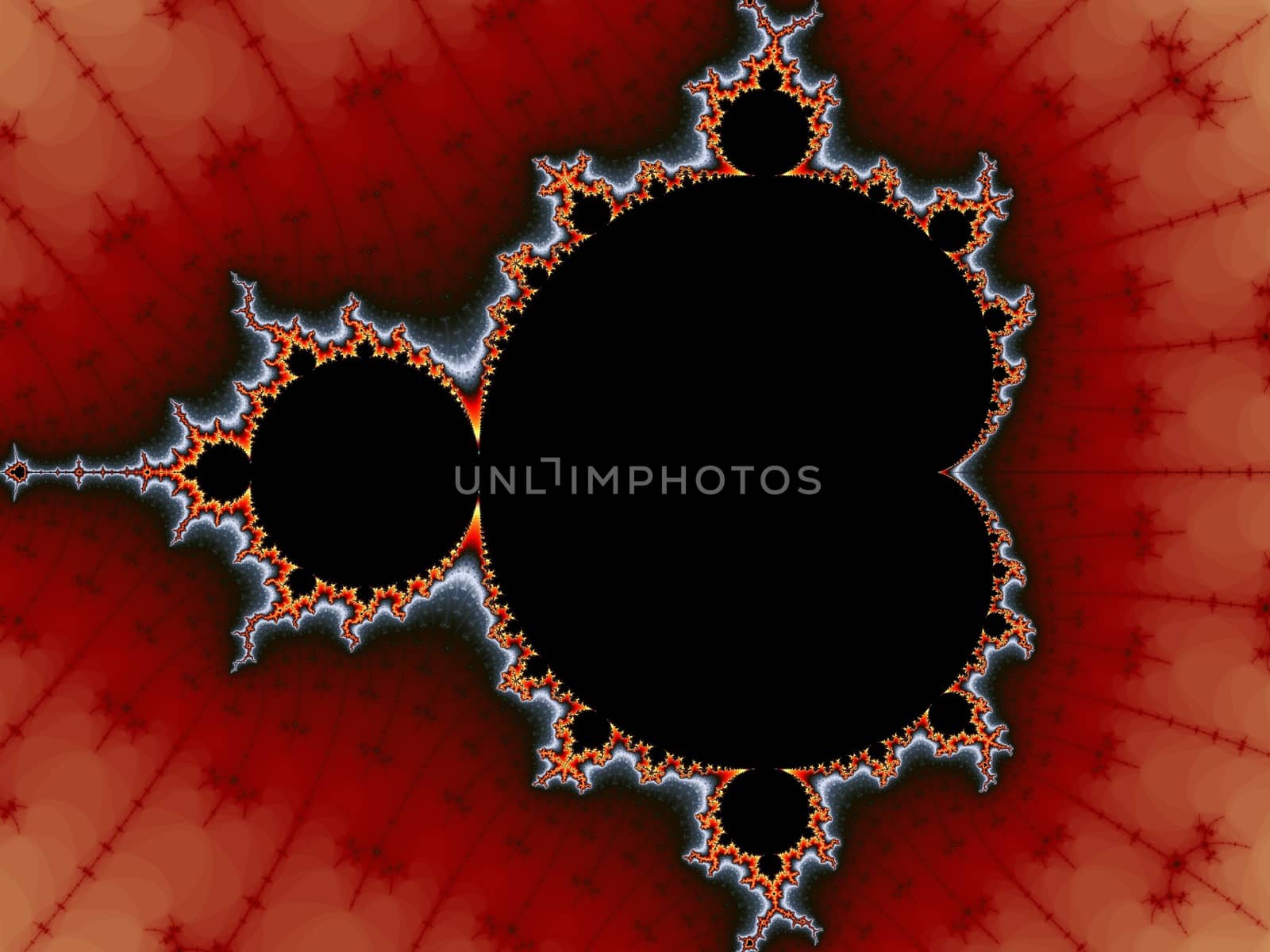 Digital computer graphic - fractal Mandelbrot in a dark colors for design.