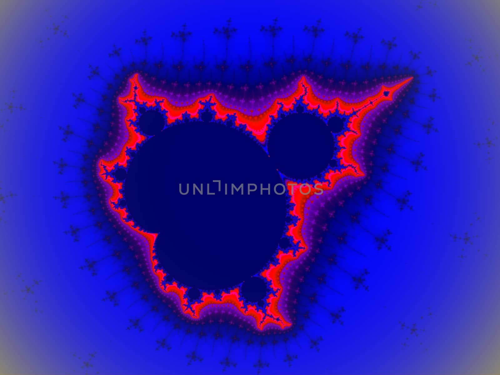 Digital computer graphic - fractal Mandelbrot in a dark colors for design.