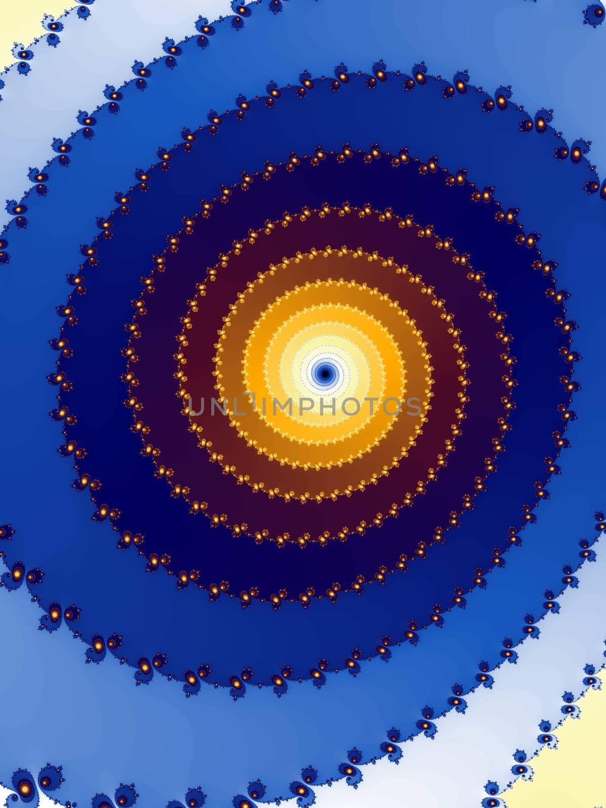 Digital computer graphic - abstract decorative fractal wwith spirals in a bright colors for design.