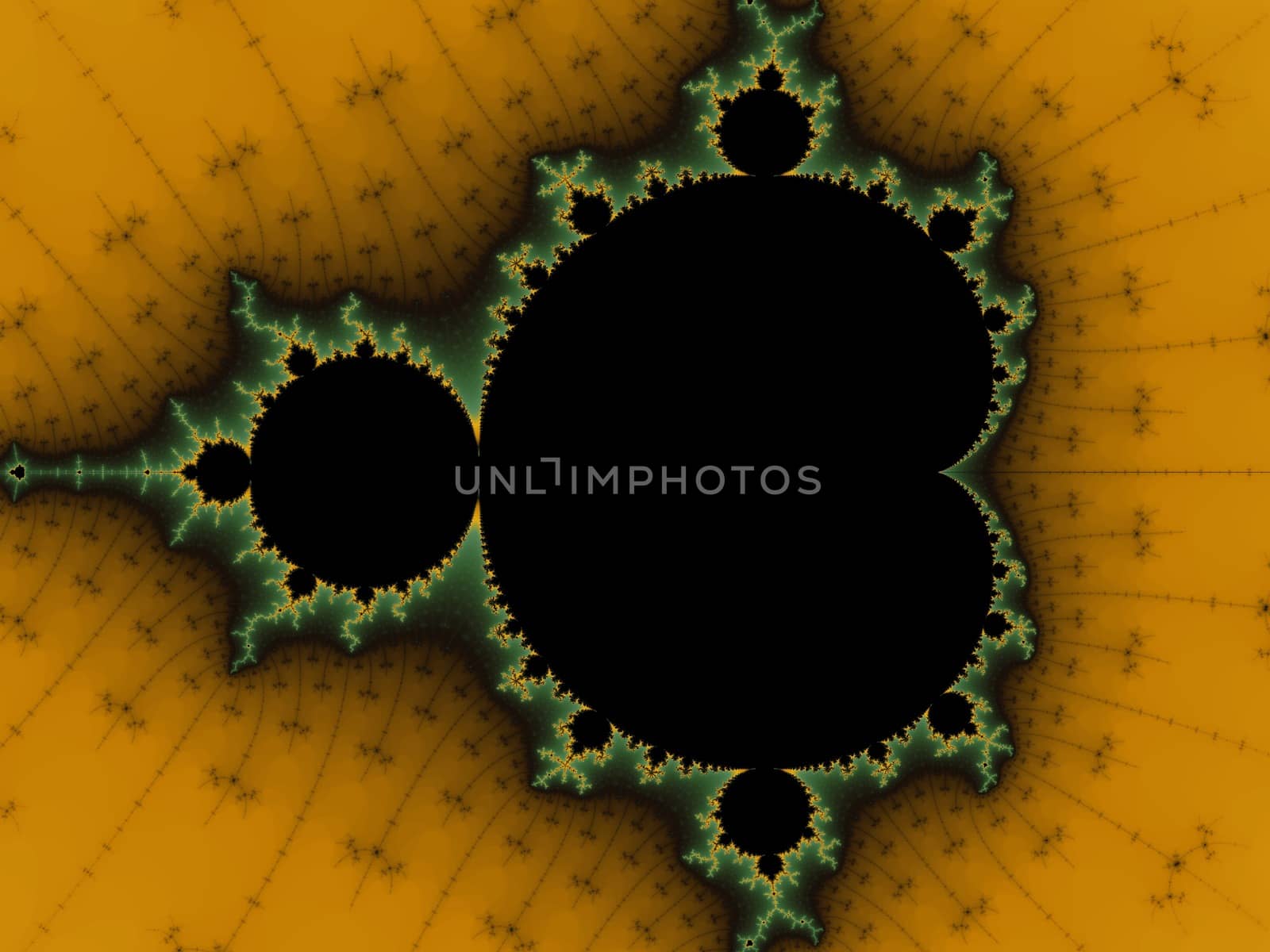 Digital computer graphic - fractal Mandelbrot in a dark colors for design.