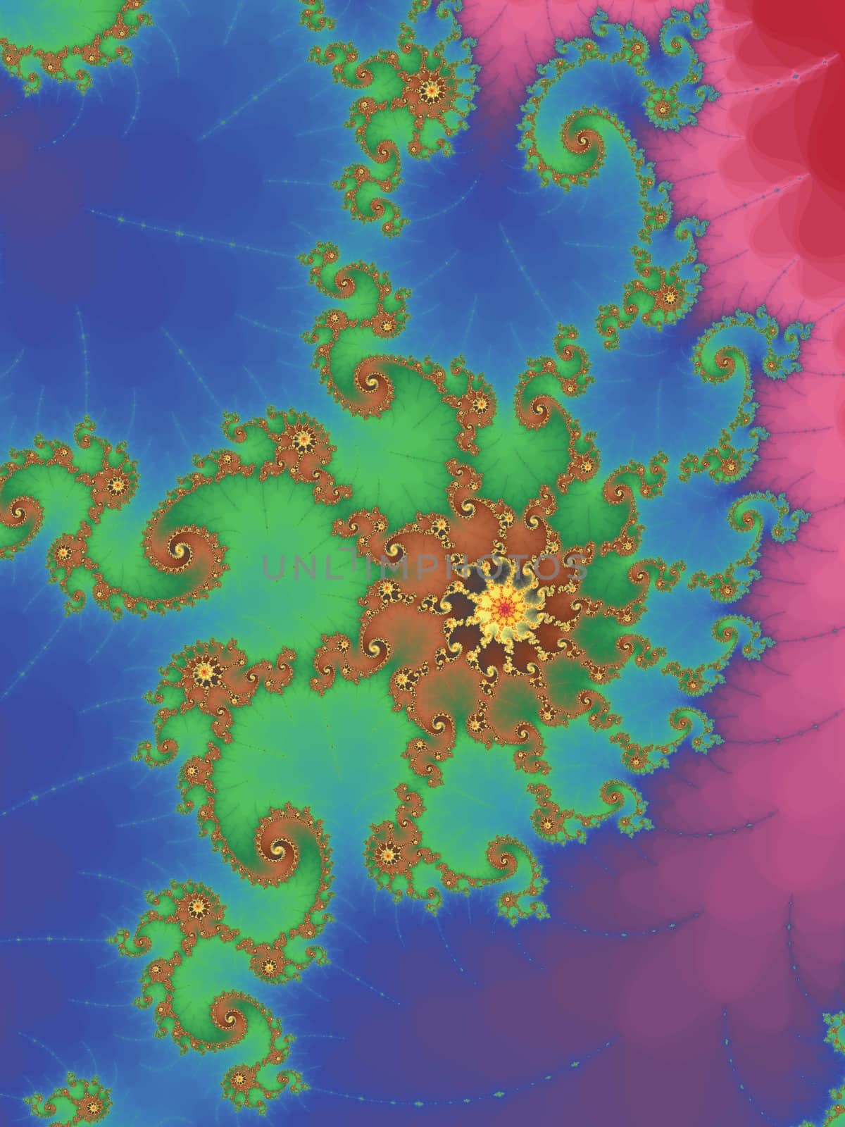 Digital computer graphic - abstract decorative fractal in a bright colors for design.