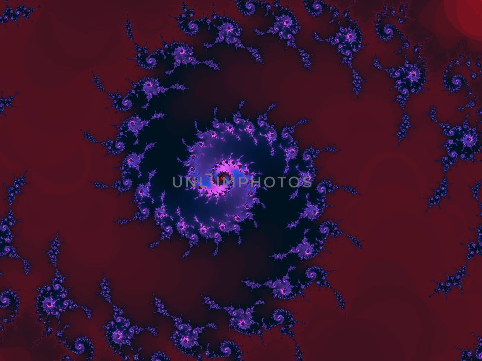 Digital computer graphic - abstract decorative fractal wwith spirals in a bright colors for design.