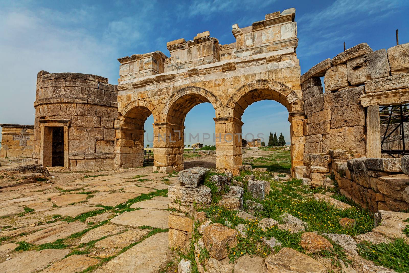 Ancient ruins of Hierapolis near Pamukkale in Turkey