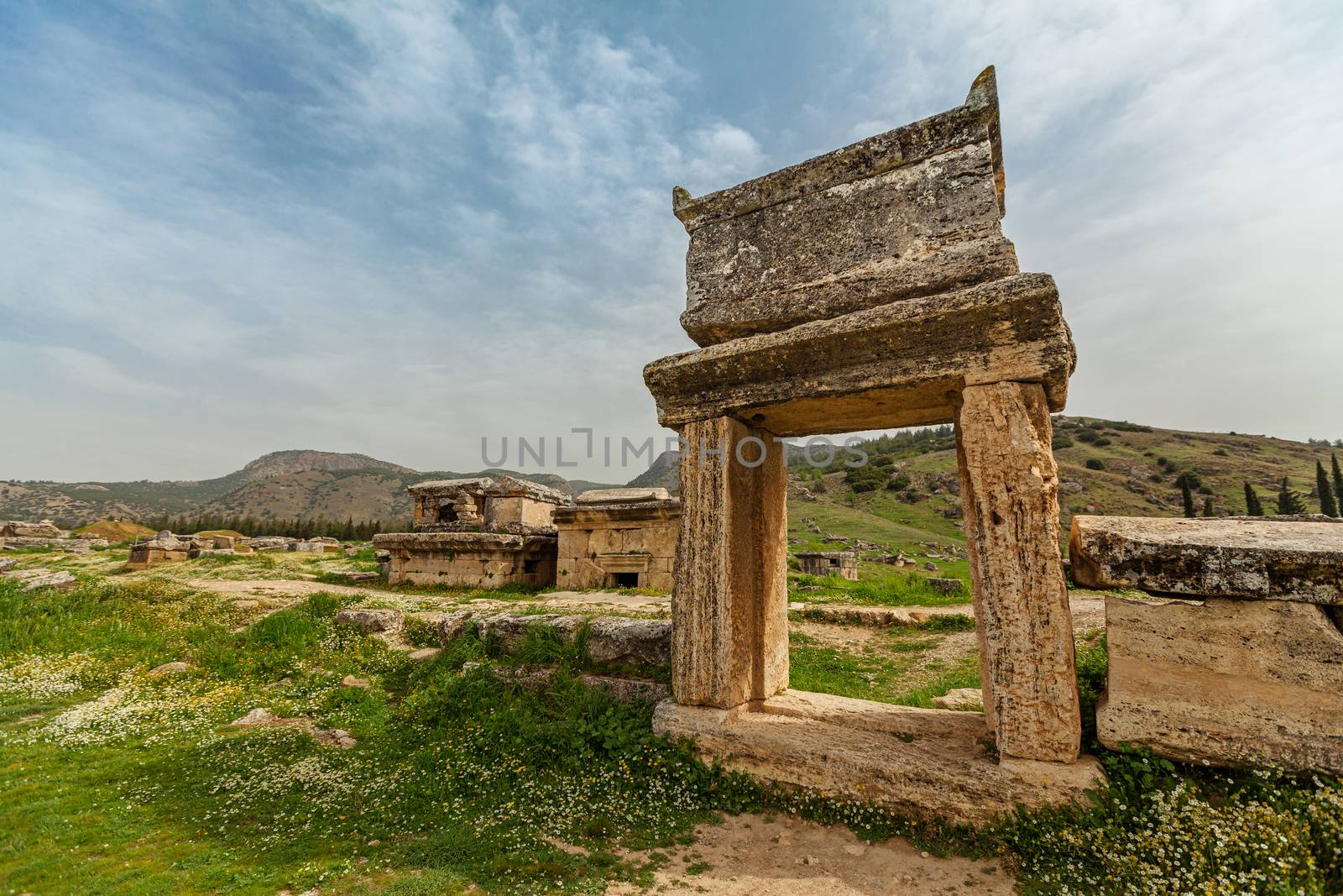 Ruins of ancient city, Hierapolis near Pamukkale, Turkey by igor_stramyk