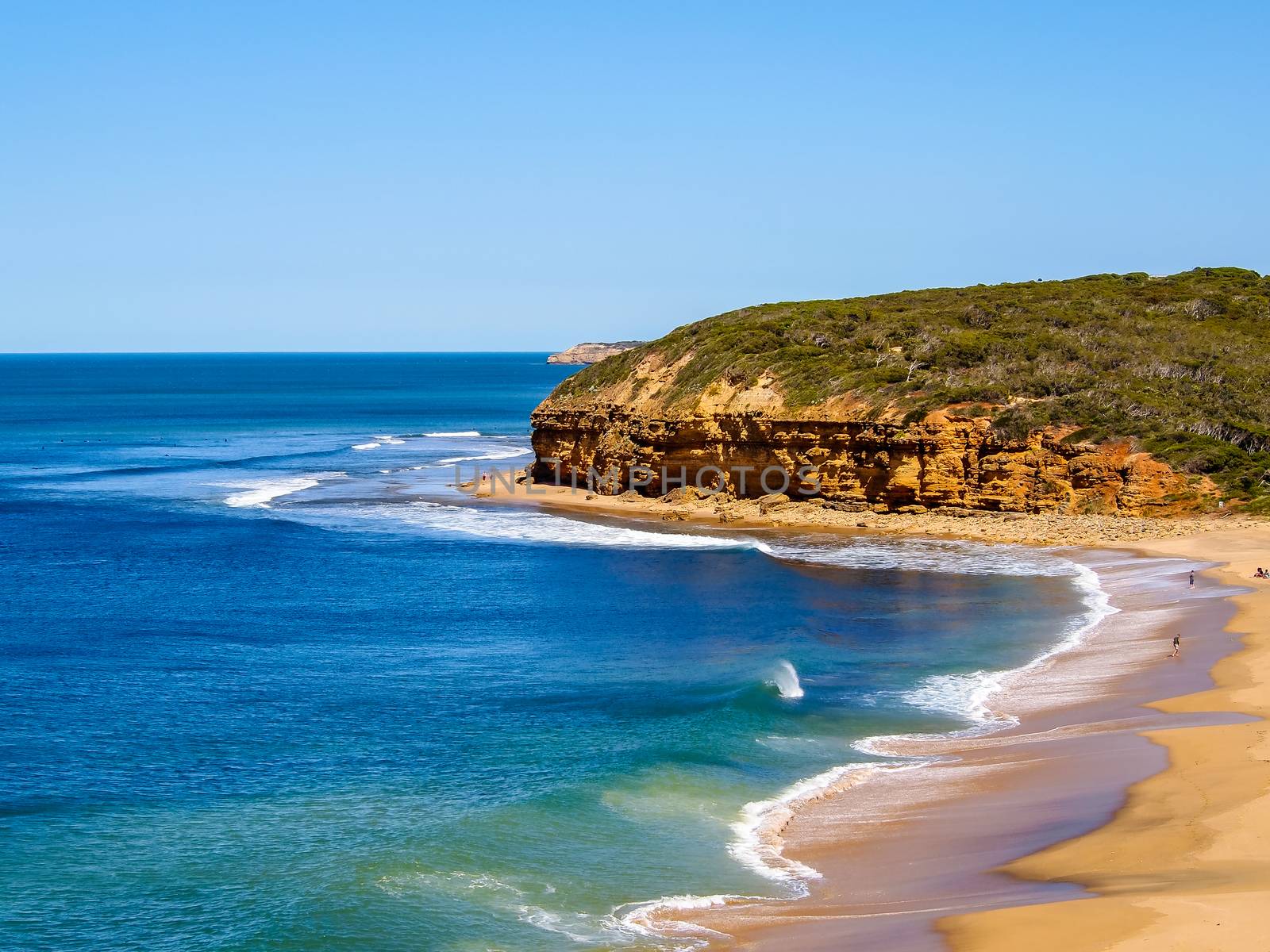 Beautiful view of Bells beach, famous landmark along the Great Ocean Road, Australia