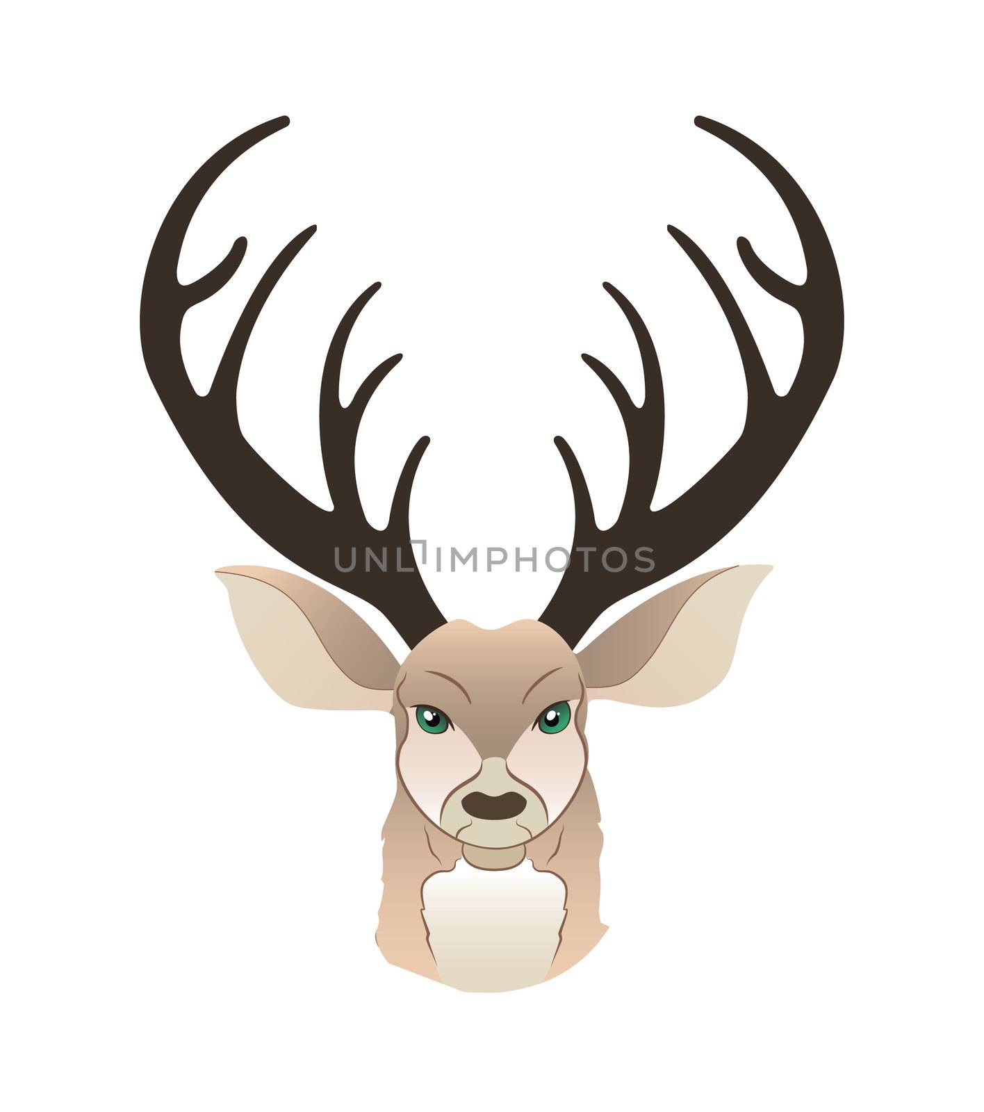 Fashion portrait of hipster deer. Reindeer dressed up in coat, furry art character, trand animals, anthropomorphism. illustration for t-shirt print, card, poster, banner