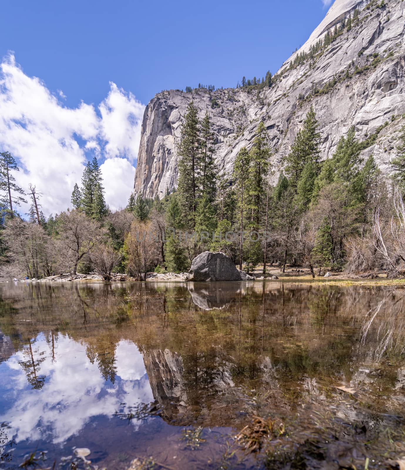 Mirror Lake at Yosemite Valley national Park in California San Francisco USA