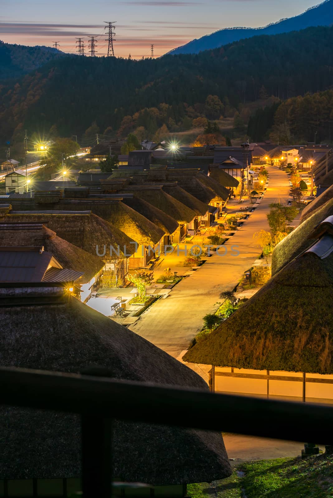 Sunset  at Ouchujuku Village Fukushima Japan