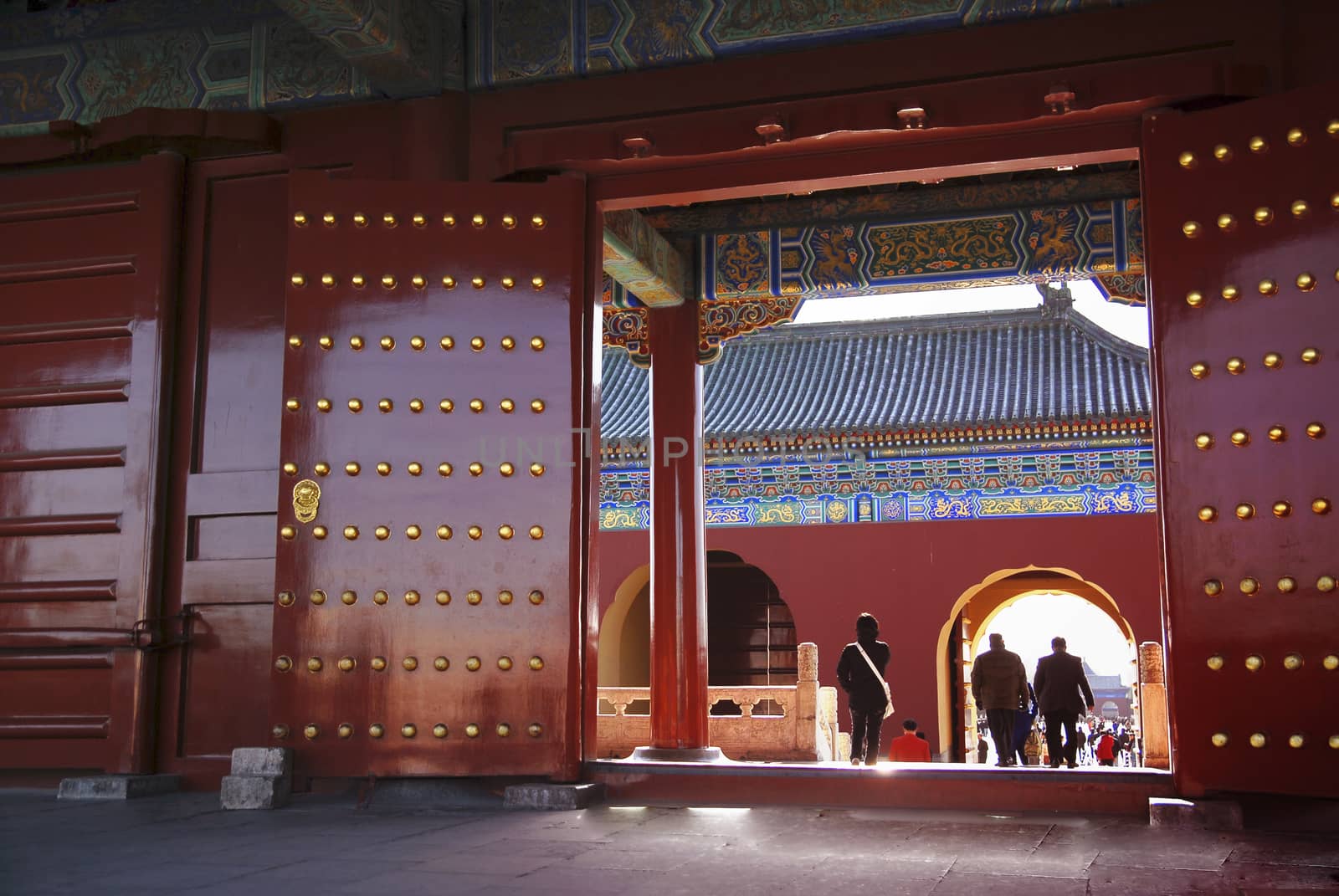 Tourism in Forbidden City in Beijing.