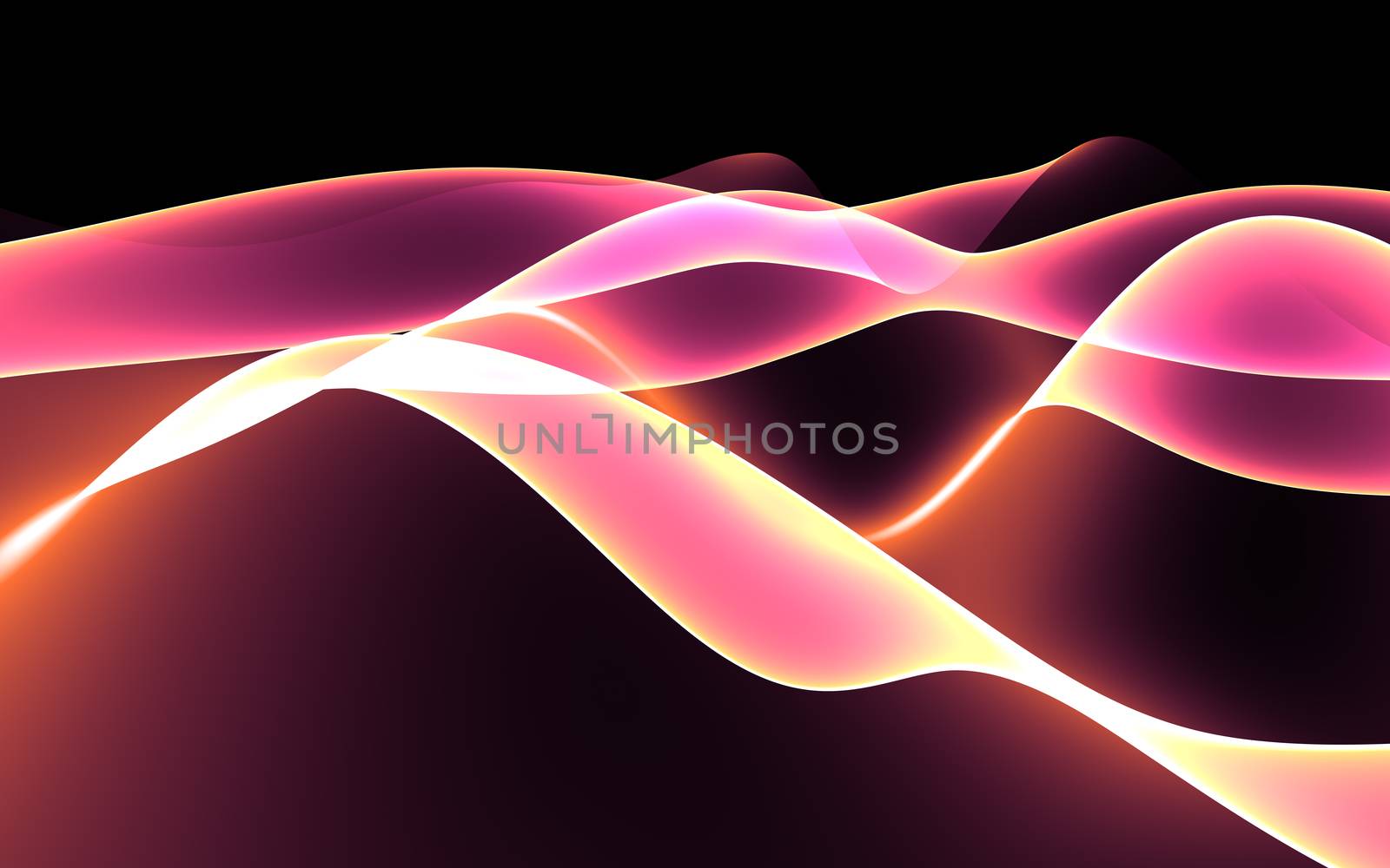 Smooth Glowing Pink Plasma Wave Abstract Background. 3D illustration