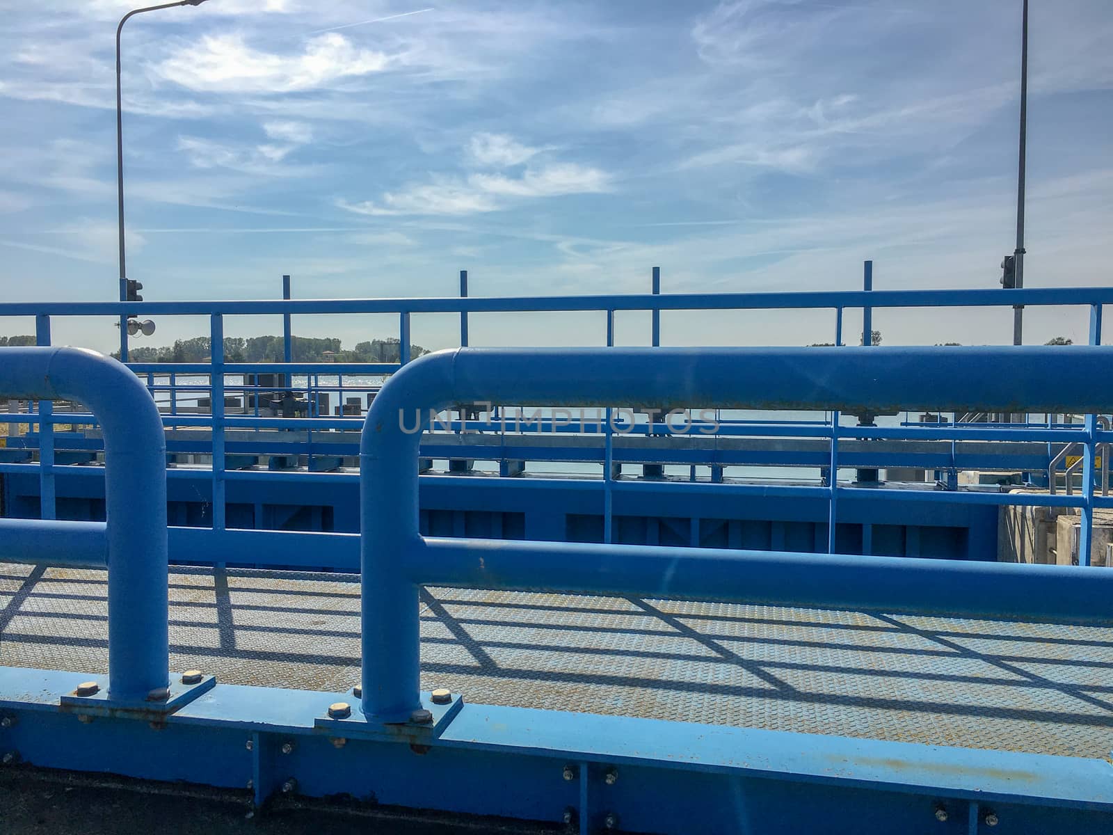 blue steel at a ship sluice in venice