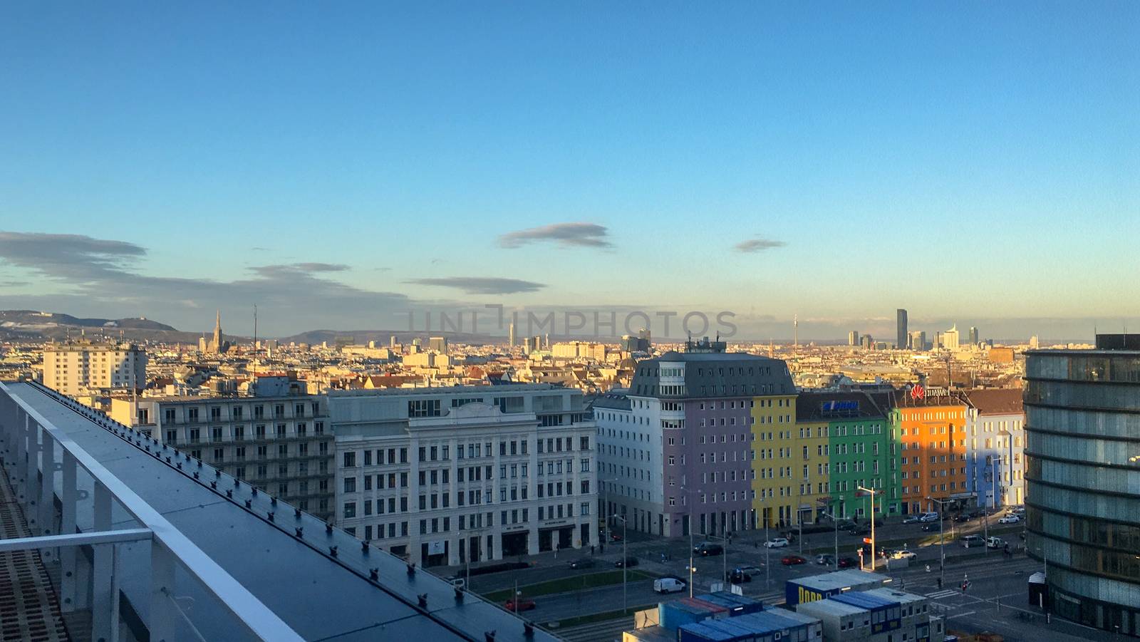 nice view to the vienna city at the rooftop