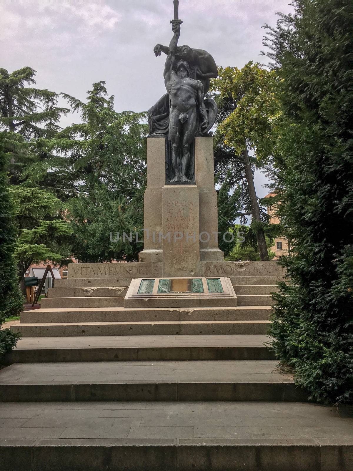 a statue at a park in venice city