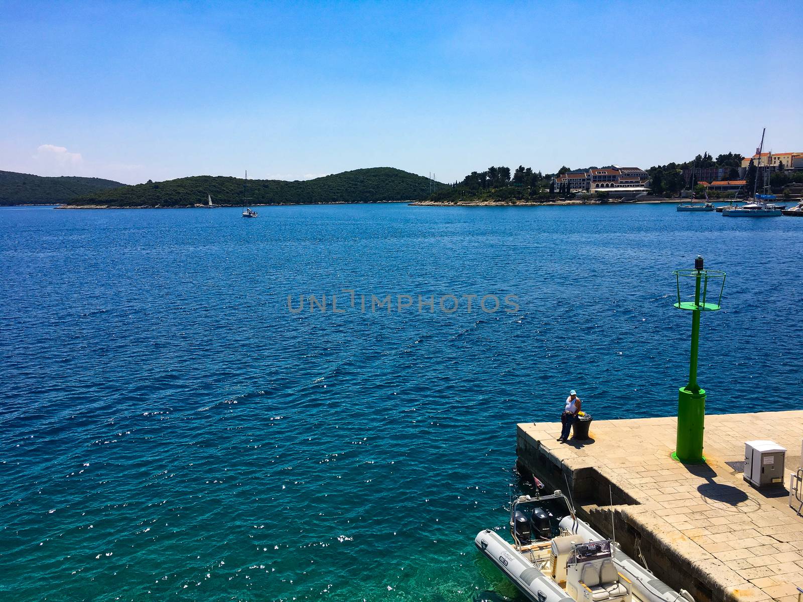 nice view to the ocean from Dubrovnik during the holiday