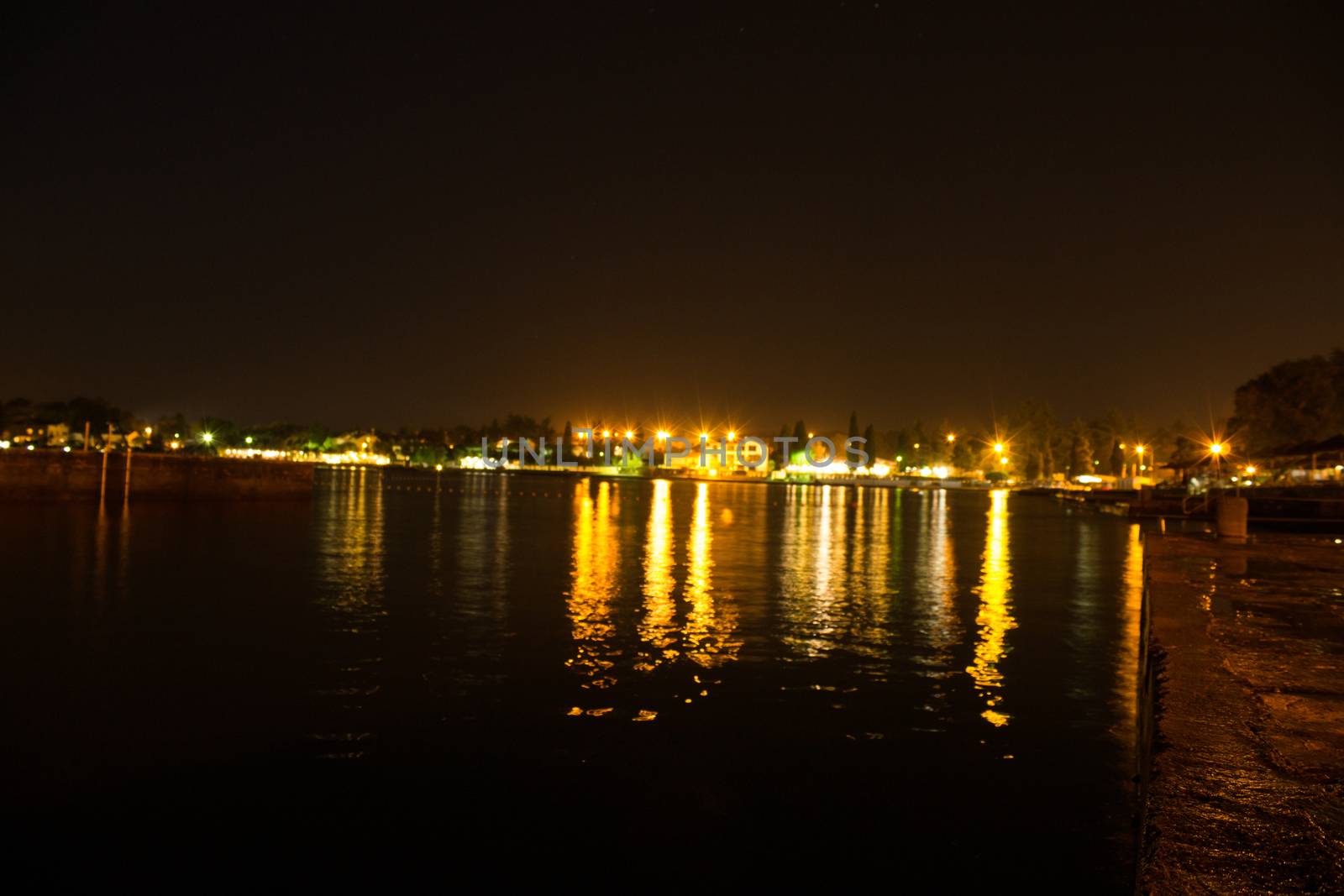 nice night reflection on the beach in porec