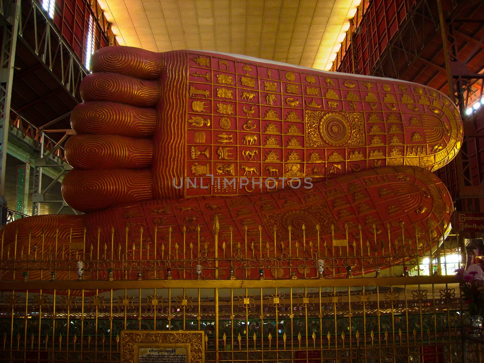 big foots in a temple in burma