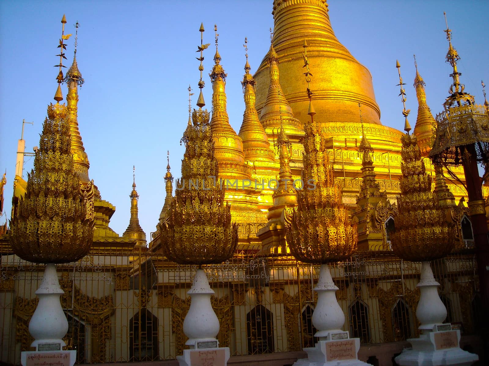 a temple in burma with golden roof