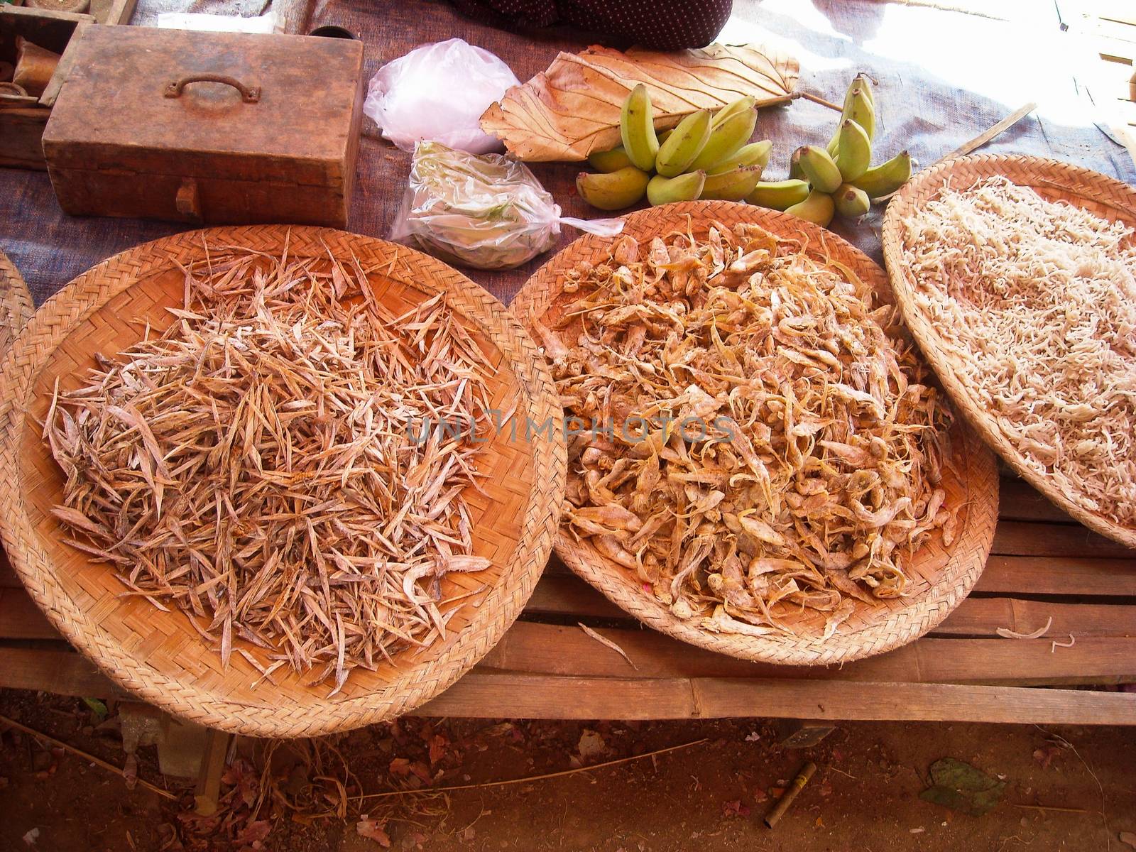 something to eat in a street market in burma