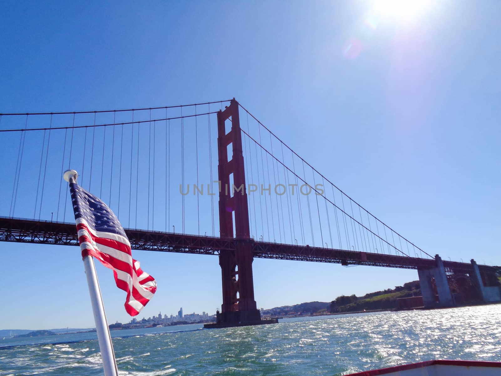 golden gate bridge from the boat by Tevion25