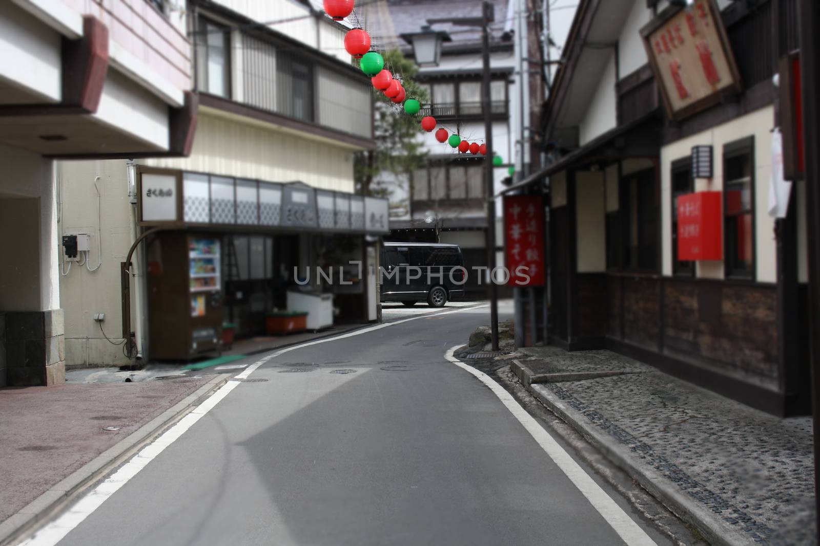 a lonely japanese street after a celabration by Tevion25